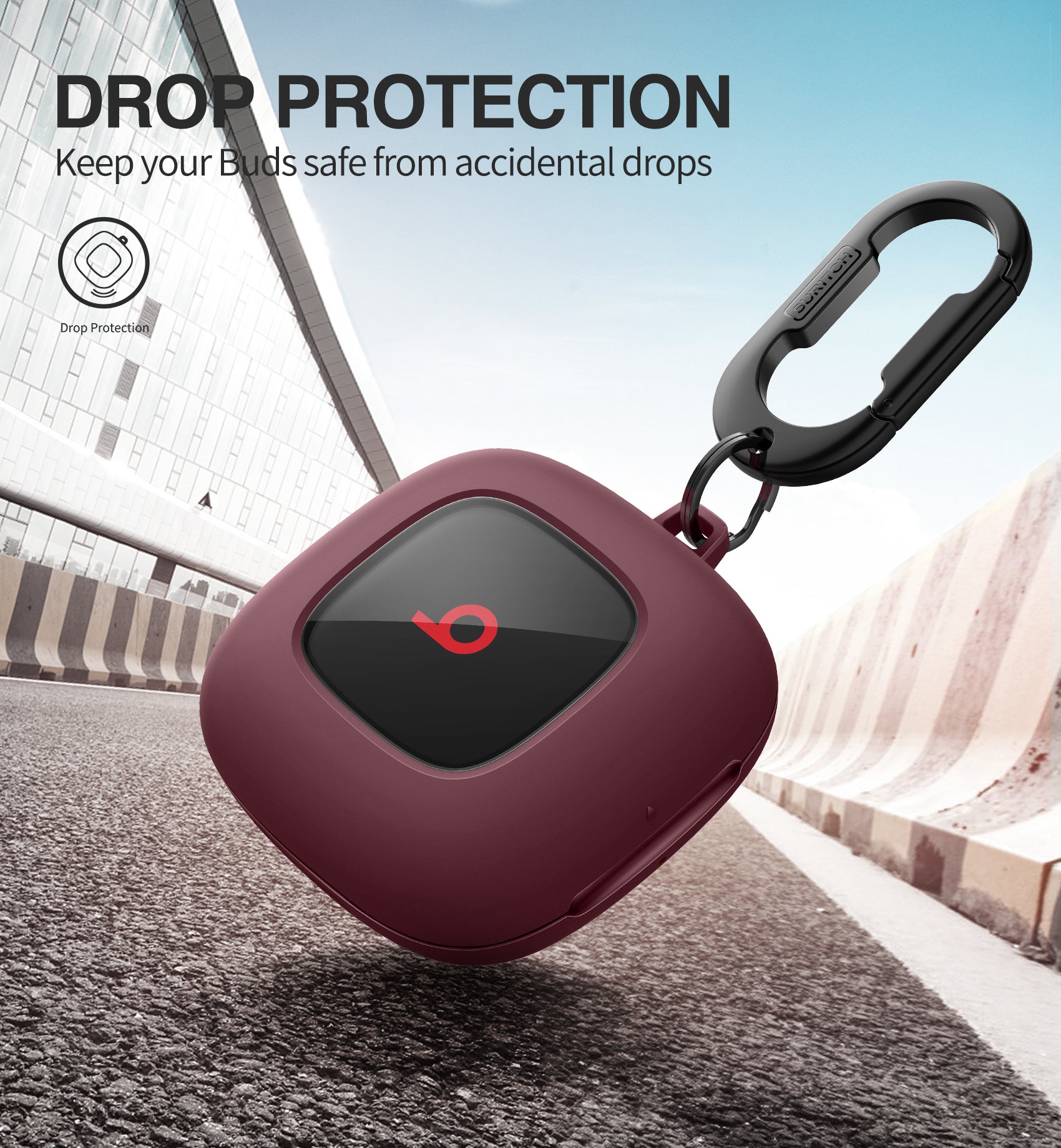 Suritch Case for Beats Fit Pro Earbuds Shock-Absorbing Protective TPU Shell  Secure Locking System with Anti-Lost Keychain