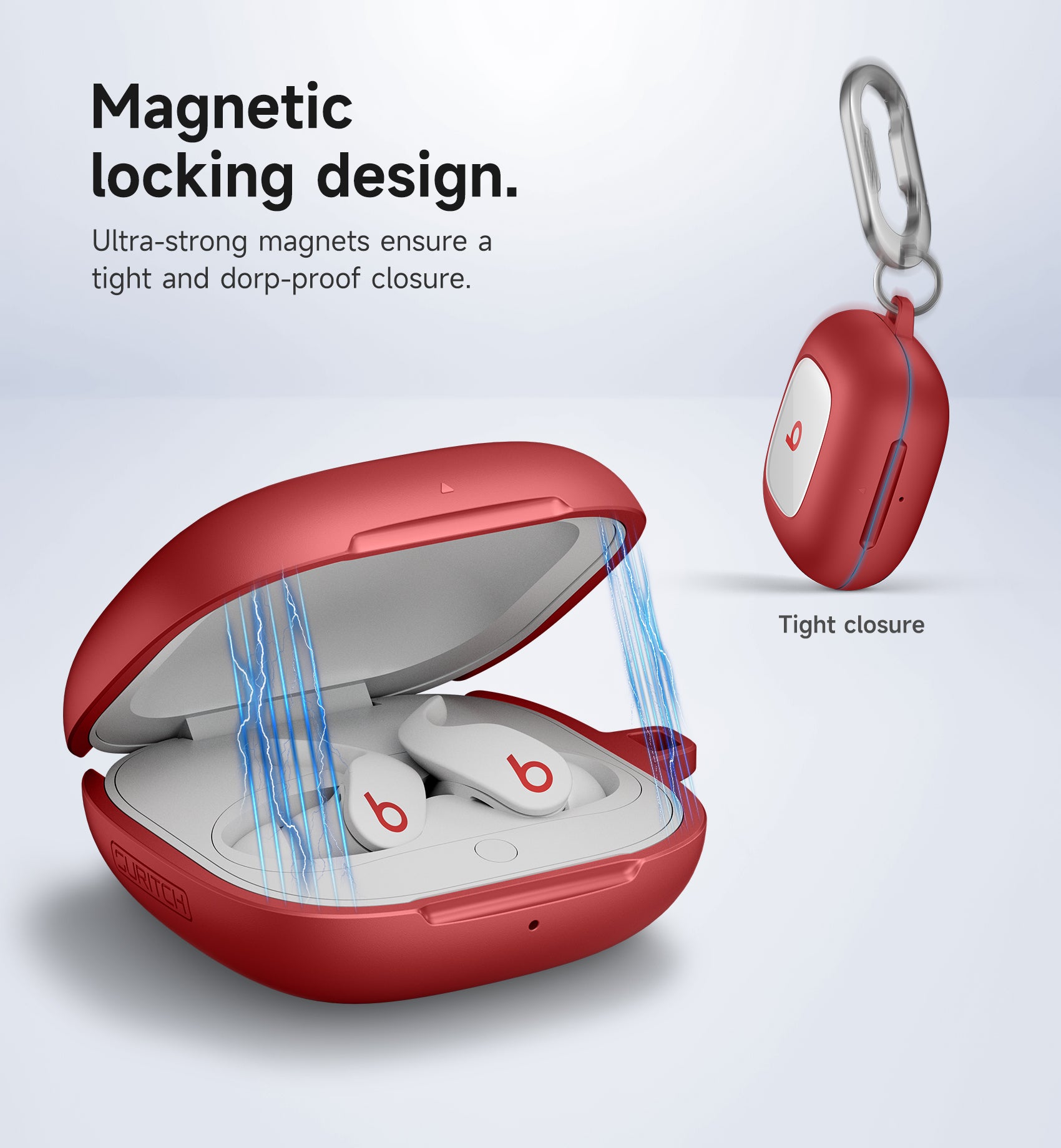 Suritch Case for Beats Fit Pro Earbuds Shock-Absorbing Protective TPU Shell  Secure Locking System with Anti-Lost Keychain