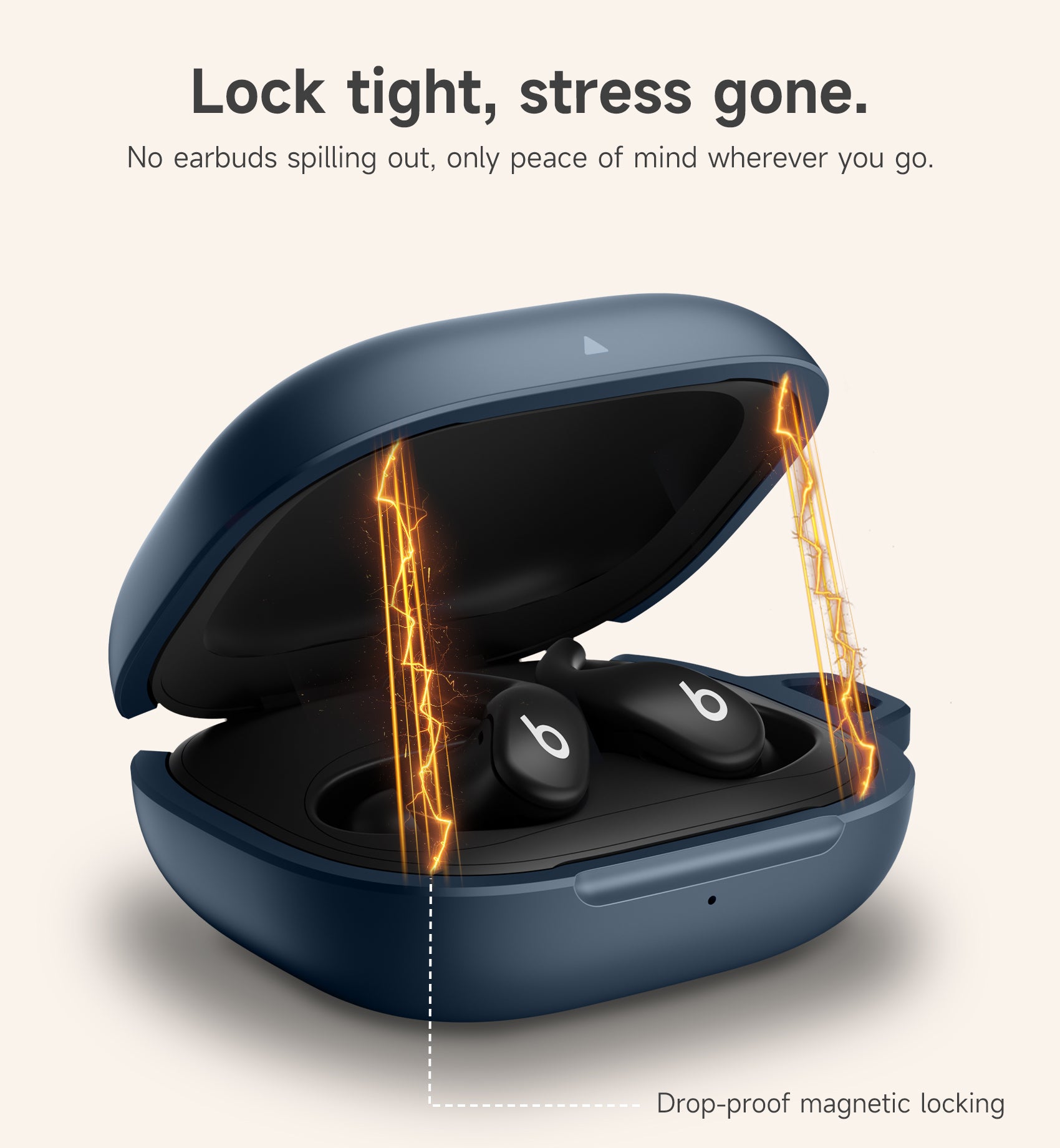 Suritch Case for Beats Powerbeats Fit 2025 Magnetic Bumper Shockproof Protective Cover with Magnetic Lock Carabiner for Workout Sport Travel