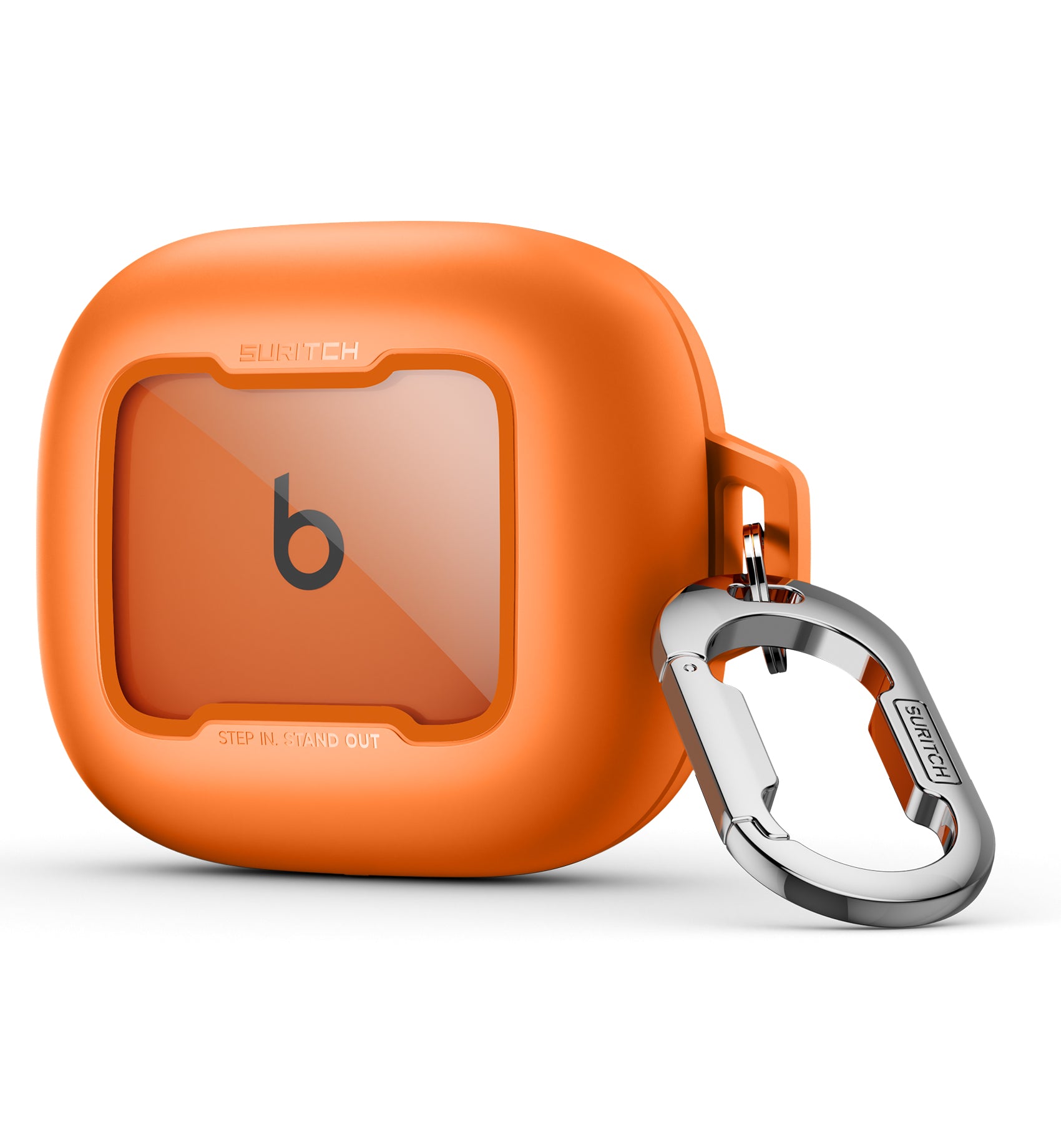 Suritch Case for Beats Powerbeats Fit 2025 Magnetic Bumper Shockproof Protective Cover with Magnetic Lock Carabiner for Workout Sport Travel