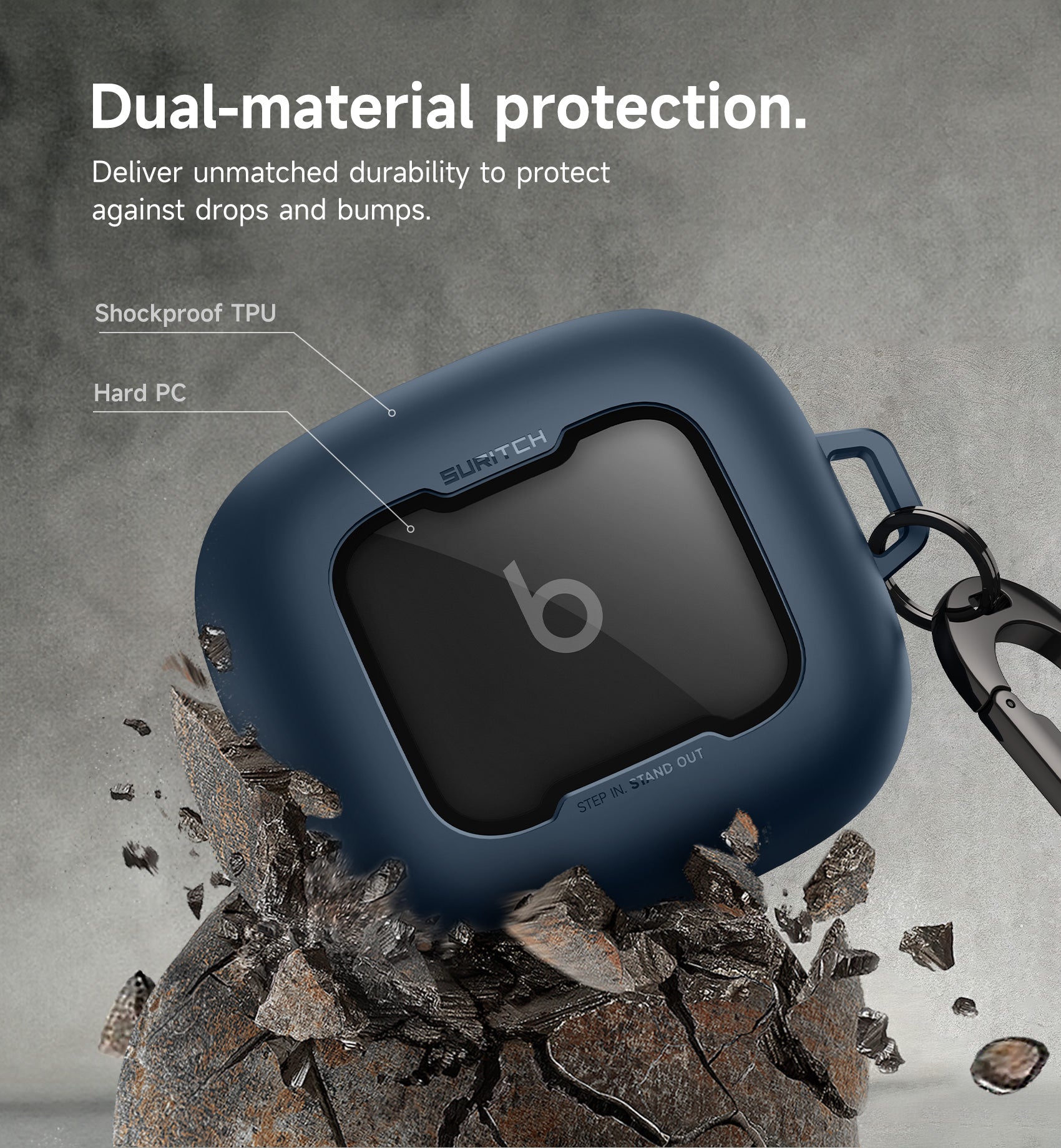 Suritch Case for Beats Powerbeats Pro 2nd Gen 2025 Magnetic Locking Shockproof Bumper Protective Cover with Carabiner Keyring Cleaner Kit