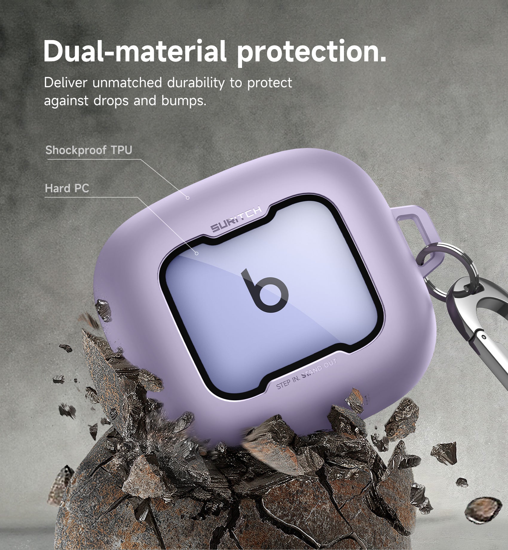 Suritch Case for Beats Powerbeats Pro 2nd Gen 2025 Magnetic Locking Shockproof Bumper Protective Cover with Carabiner Keyring Cleaner Kit