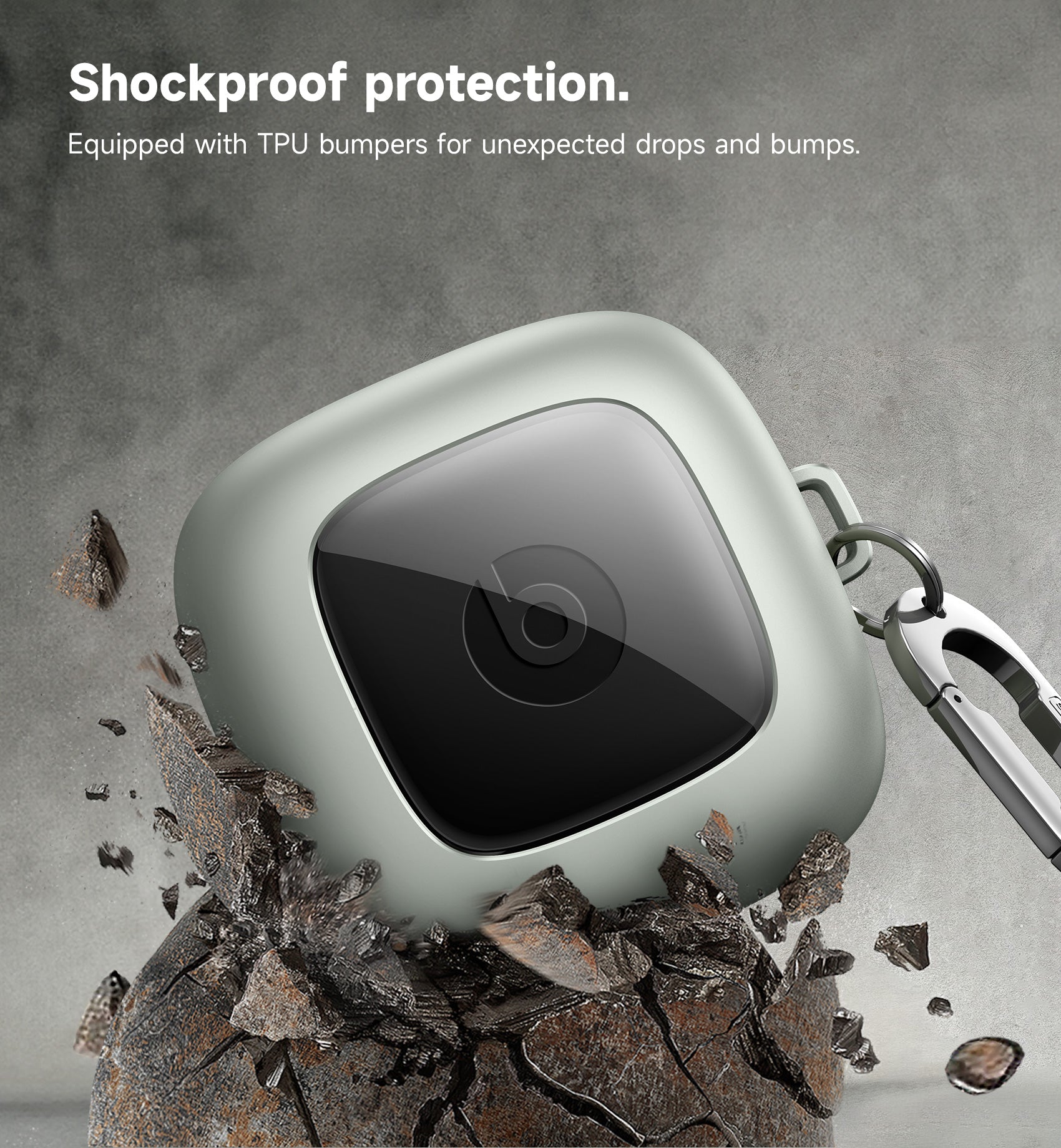 Suritch Case for Beats Powerbeats Pro Wireless Earbuds Shockproof Magnetic Protective Cover with Magnetic Lid Lock Carabiner Full-Body Drop Protection