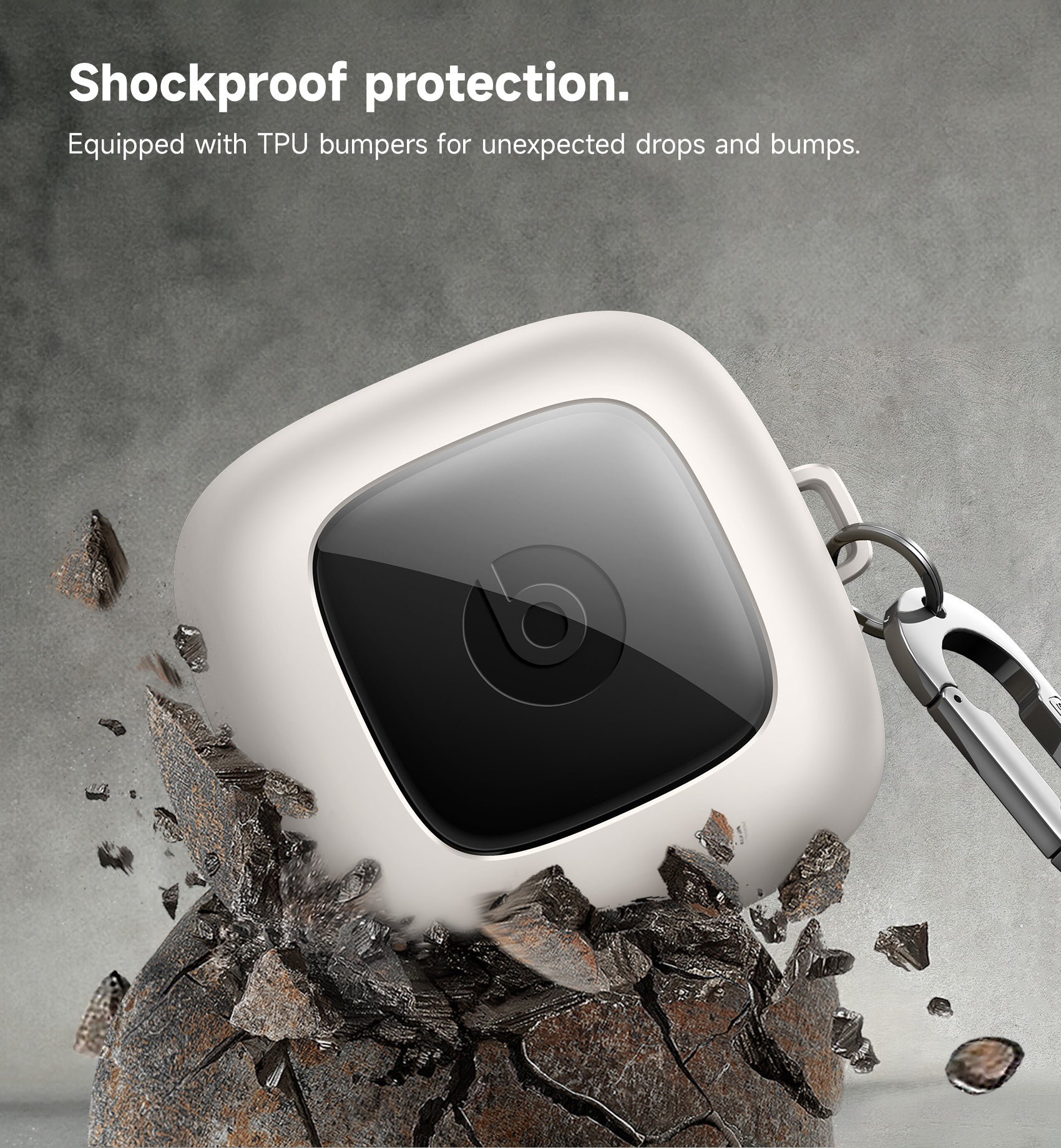Suritch Case for Beats Powerbeats Pro Wireless Earbuds Shockproof Magnetic Protective Cover with Magnetic Lid Lock Carabiner Full-Body Drop Protection