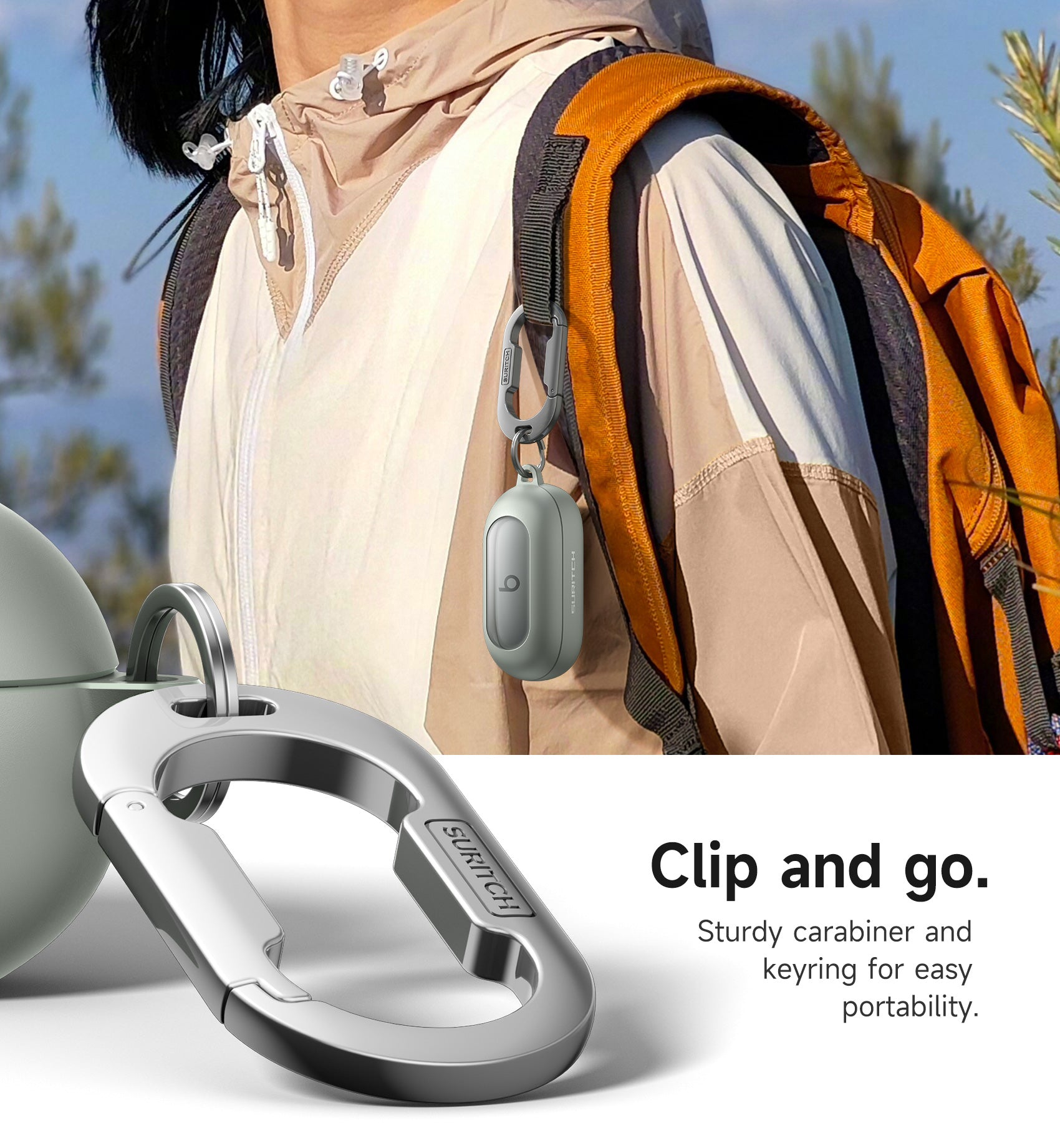 Suritch Case for Beats Solo Buds 2024 Magnetic Protective Covers Wireless Earbuds with Magnetic Lok Carabiner Keyring Cleaning Kit