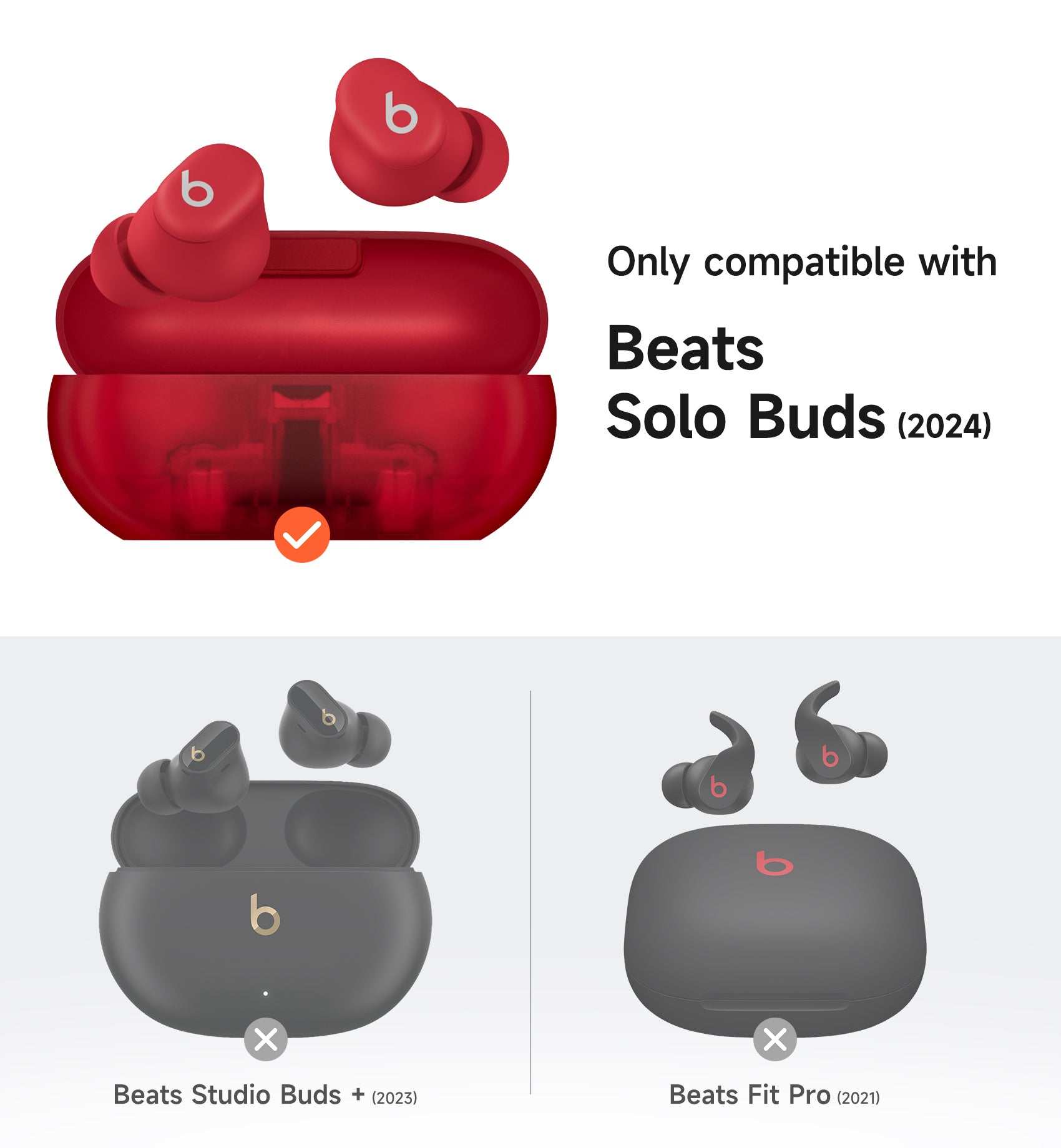 Suritch Case for Beats Solo Buds 2024 Magnetic Protective Covers Wireless Earbuds with Magnetic Lok Carabiner Keyring Cleaning Kit