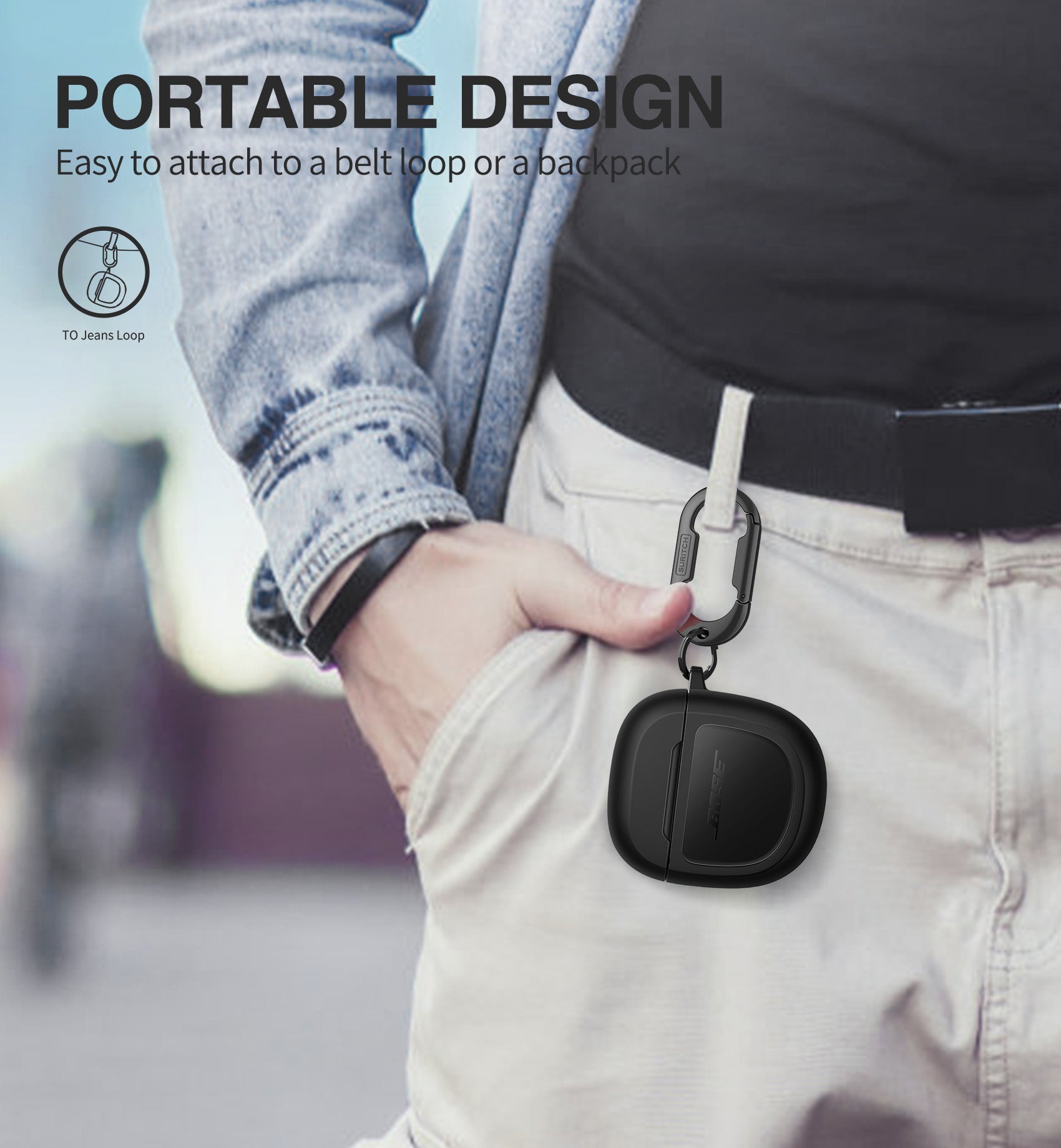 Suritch Case for Bose QuietComfort Ultra 2023 Protective Shockproof Cover Accessories with Carabiner