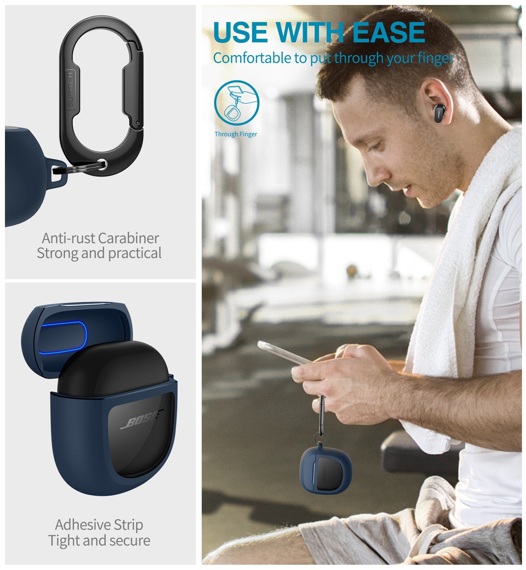 Suritch Case for Bose QuietComfort Ultra 2nd Gen 2025 Protective Shockproof Cover Accessories with Carabiner