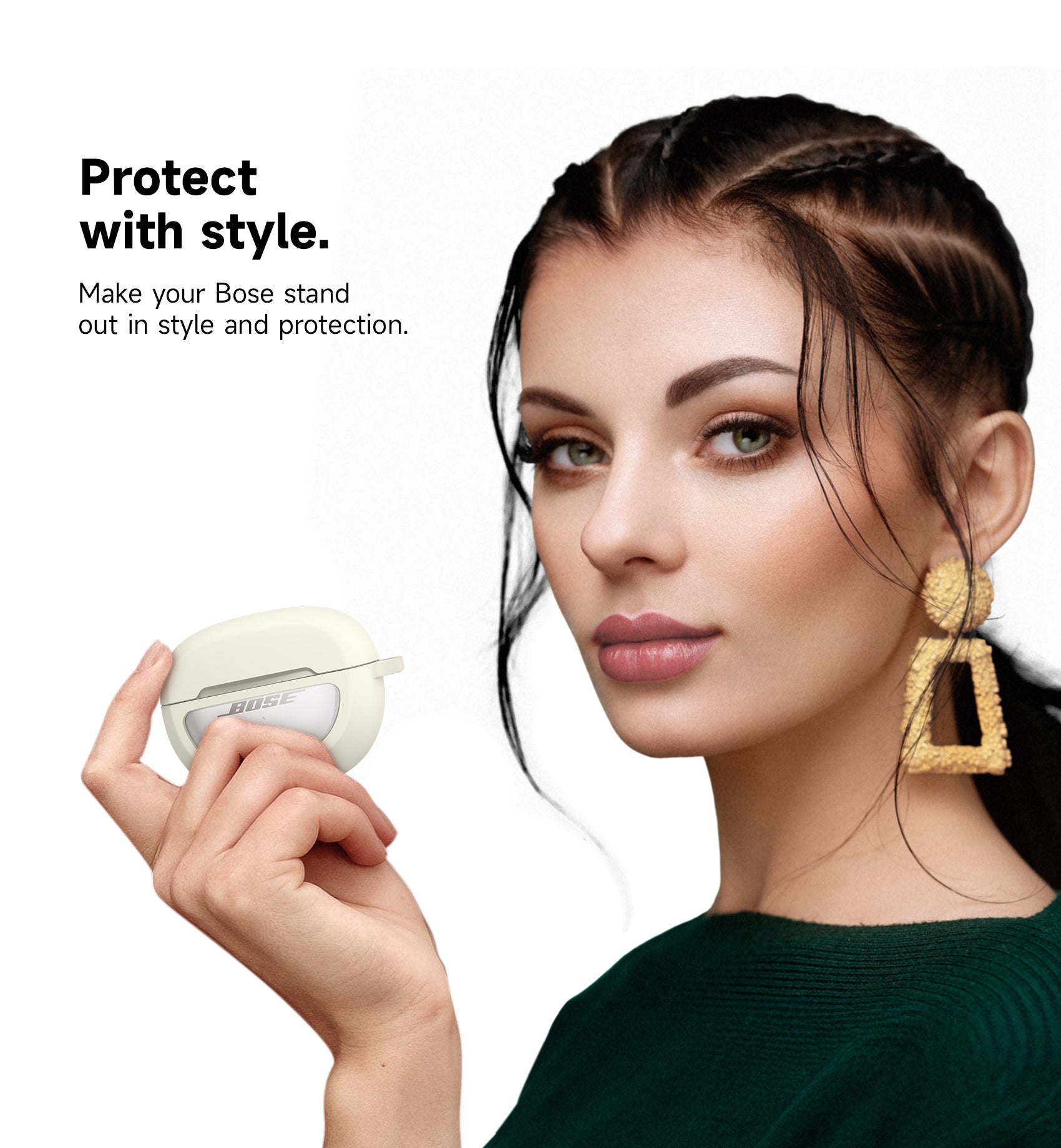 Suritch Case for Bose Ultra Open 2024 Shockproof Protective Cover for Wireless Ear Earbuds Accessories with Carabiner
