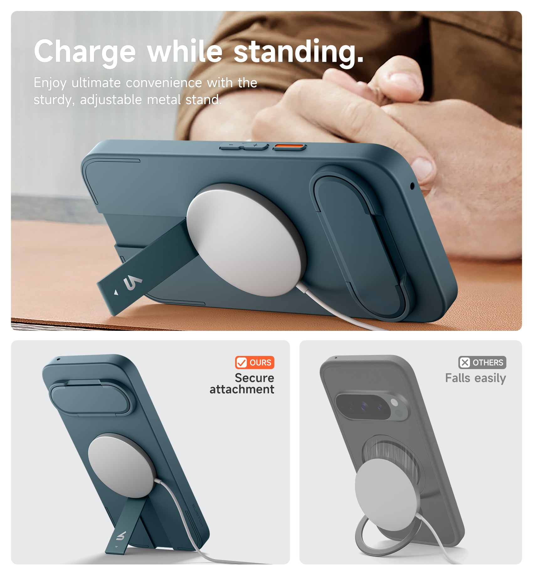 Suritch Case for Google Pixel 10 Compatible with MagSafe Protective Cover with Camera Cover Adjustable Metal Kickstand