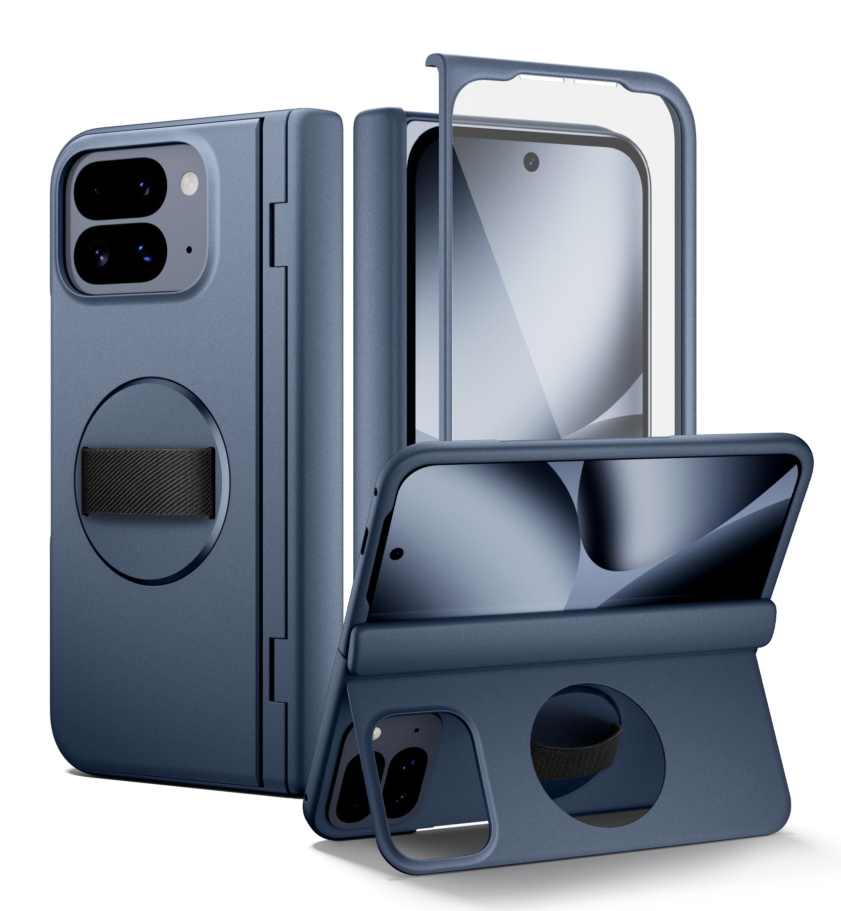 Suritch Case for Google Pixel 10 Pro Fold with 360° Rotatable Hand Strap Phone Grip Holder Invisible Kickstand Screen Protector Protective Cover