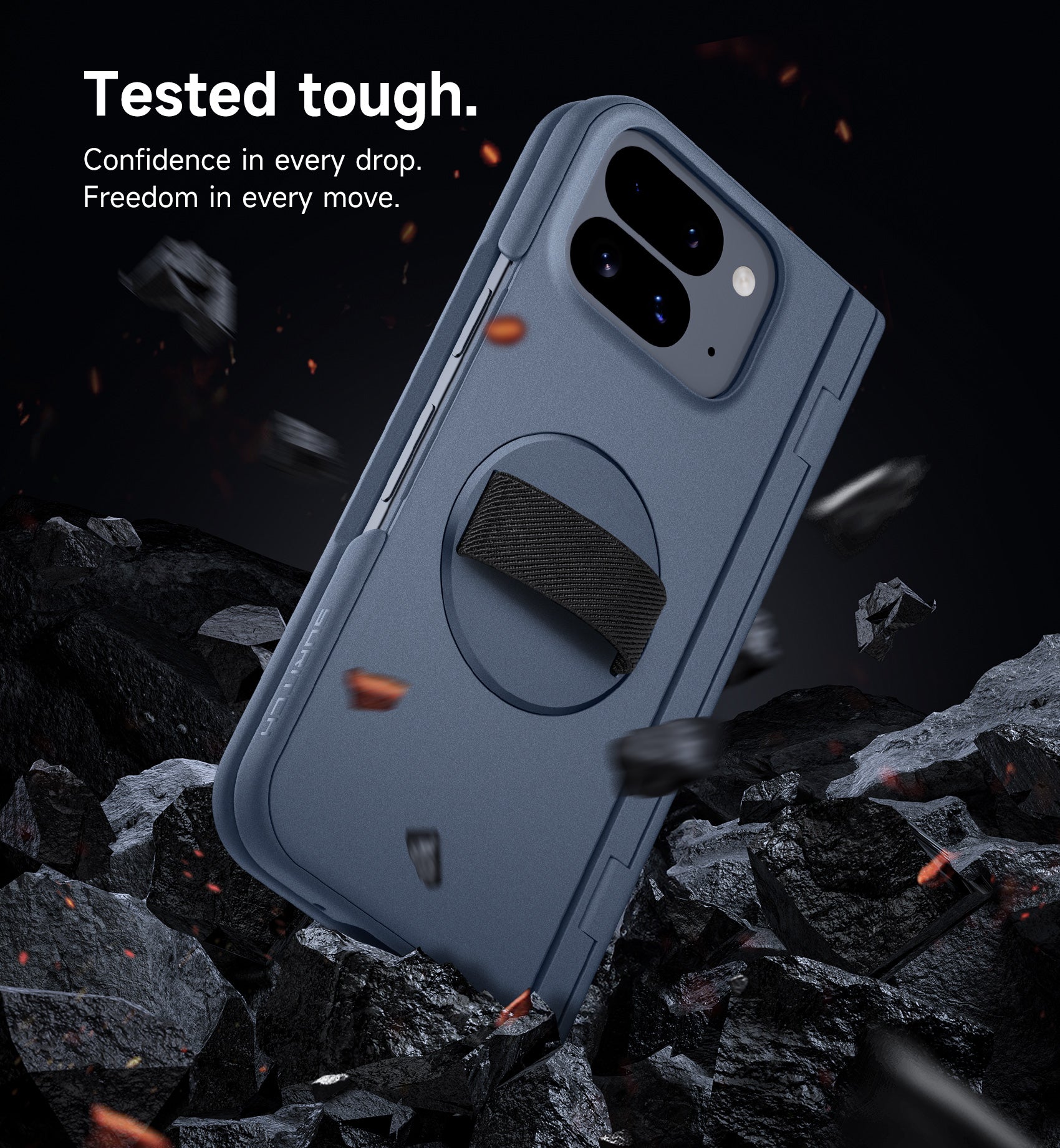 Suritch Case for Google Pixel 10 Pro Fold with 360° Rotatable Hand Strap Phone Grip Holder Invisible Kickstand Screen Protector Protective Cover