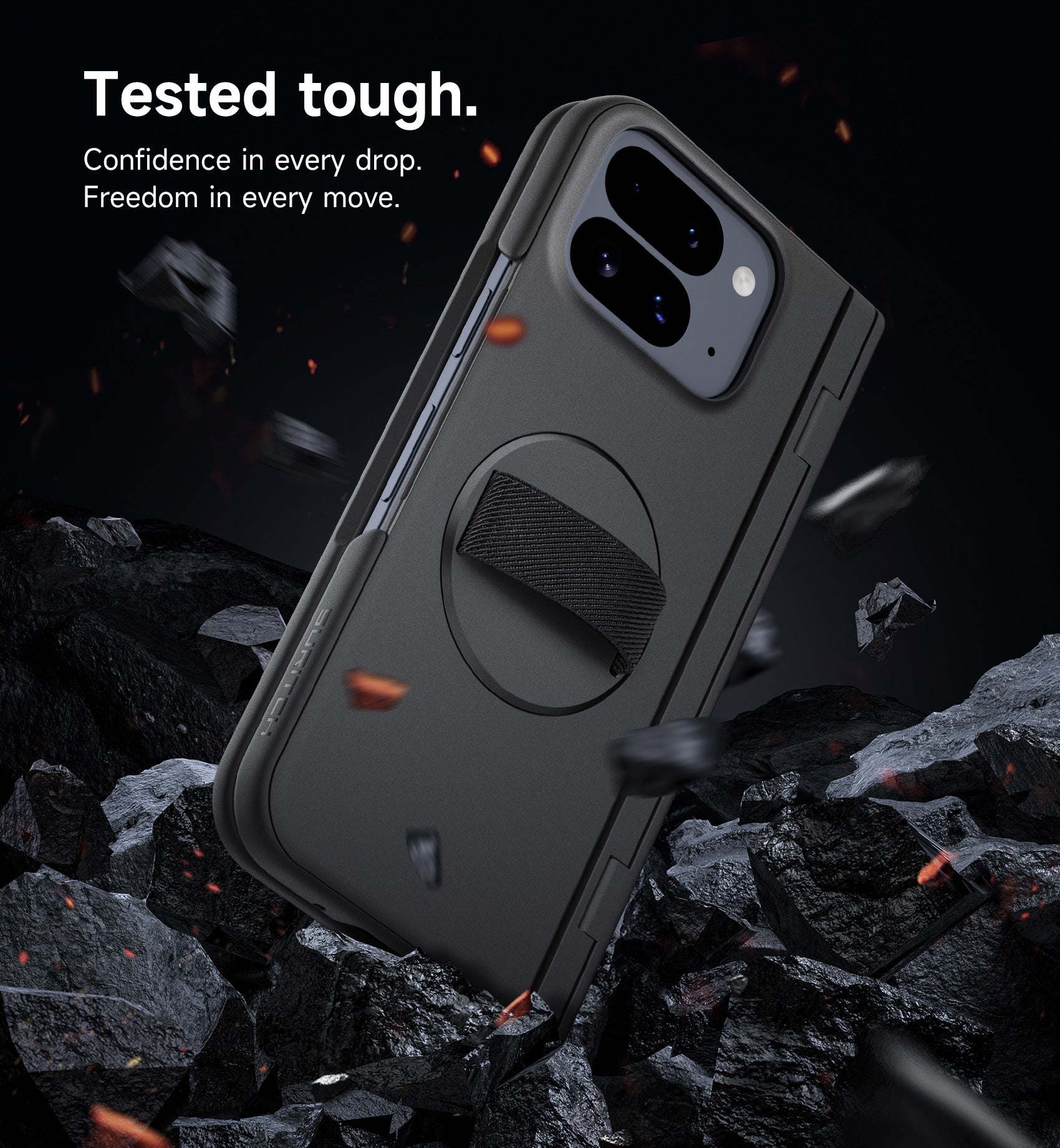 Suritch Case for Google Pixel 10 Pro Fold with 360° Rotatable Hand Strap Phone Grip Holder Invisible Kickstand Screen Protector Protective Cover