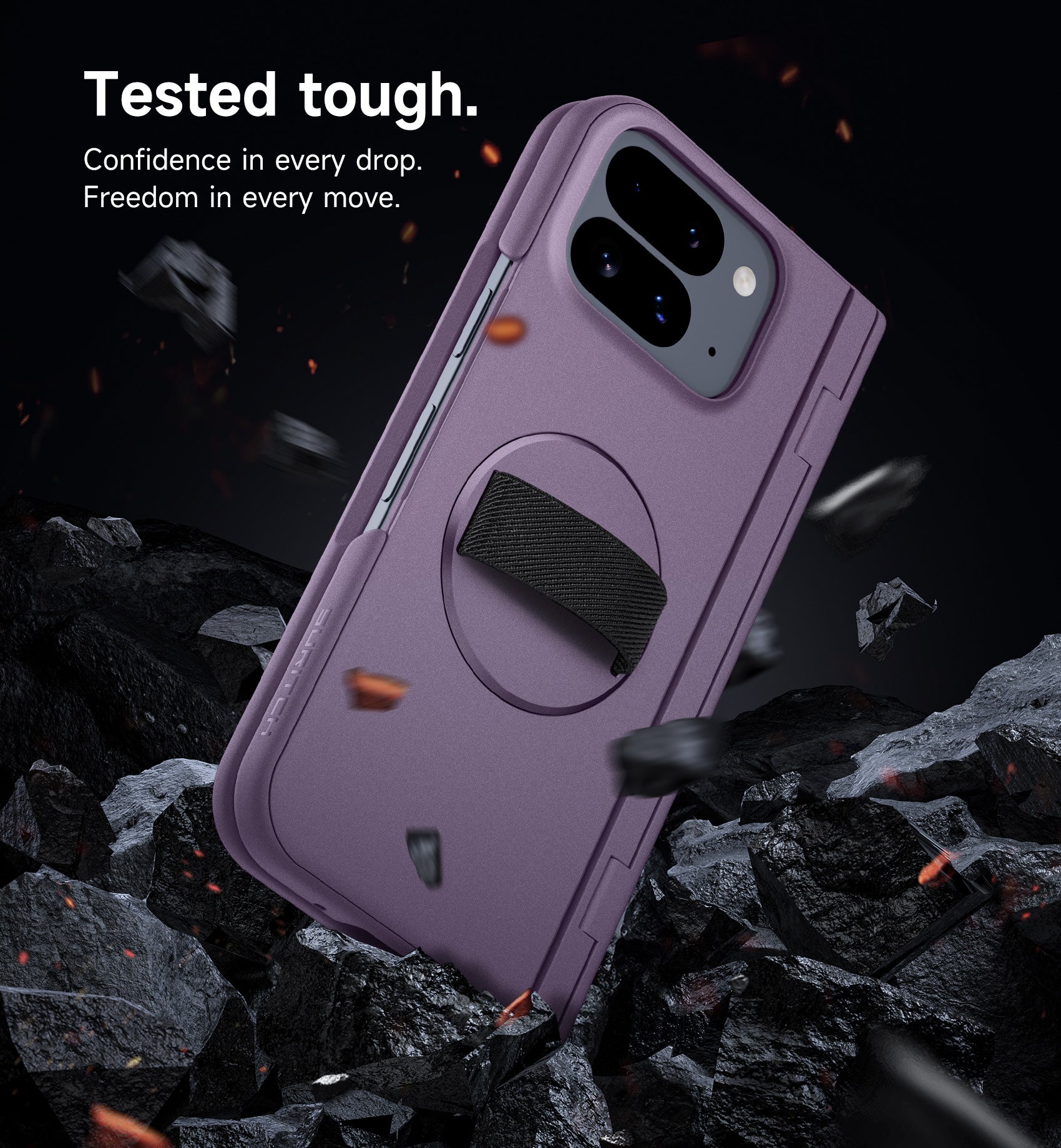 Suritch Case for Google Pixel 10 Pro Fold with 360° Rotatable Hand Strap Phone Grip Holder Invisible Kickstand Screen Protector Protective Cover