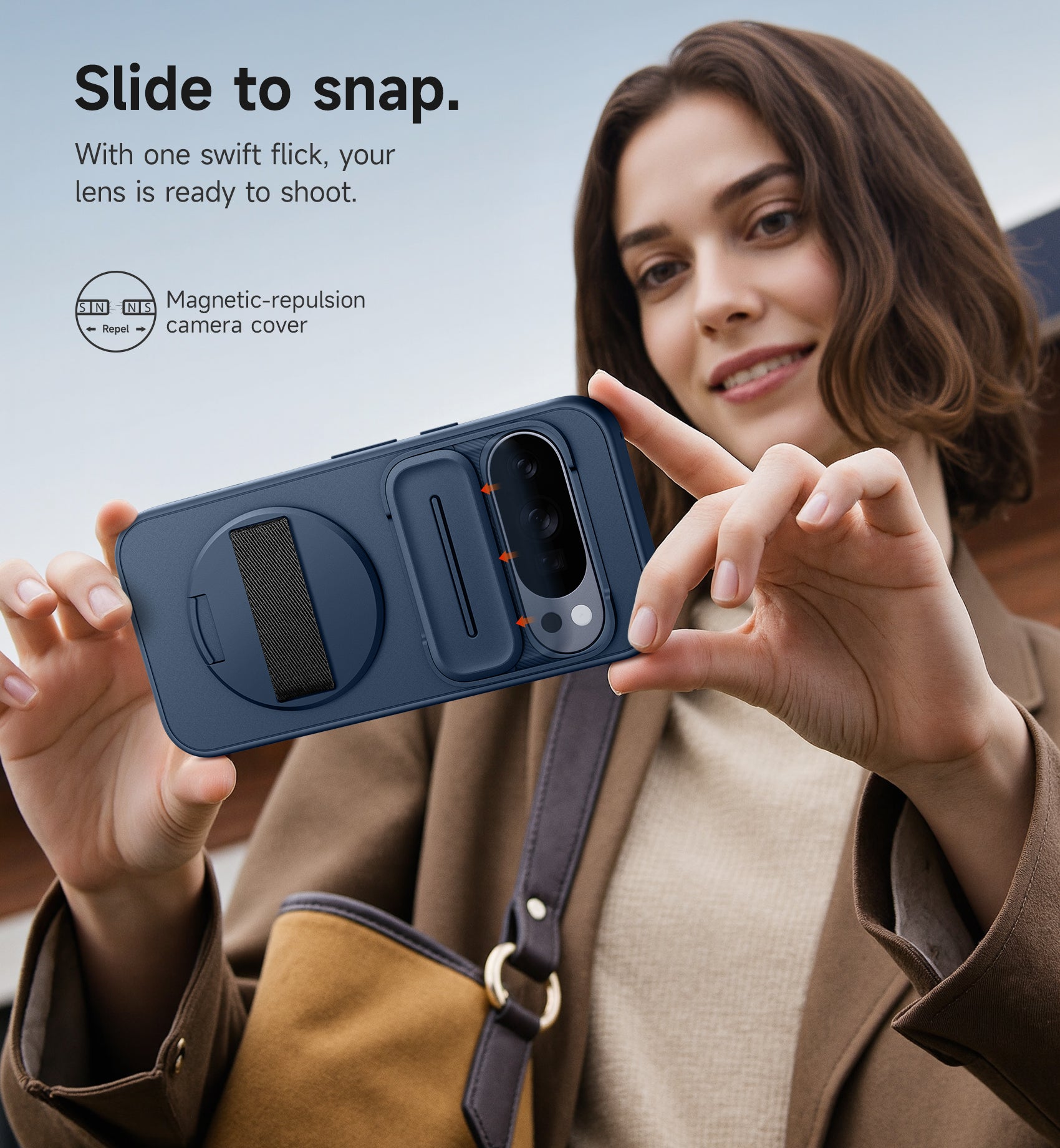 Suritch Case for Google Pixel 10 Pro XL with 360° Rotatable Hand Strap Phone Grip Holder Invisible Kickstand Slide Camera Cover Protective Cover