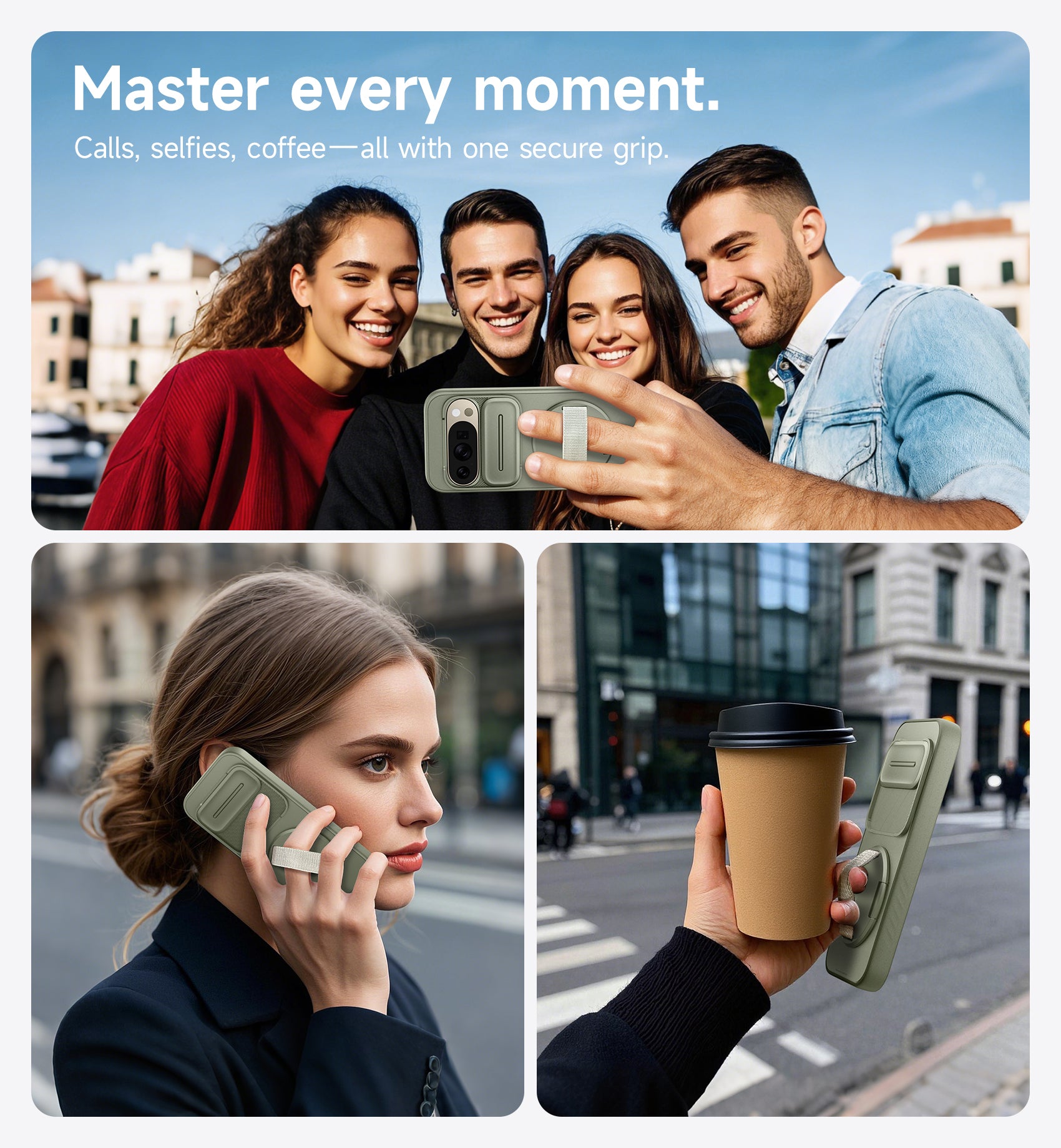 Suritch Case for Google Pixel 10 Pro XL with 360° Rotatable Hand Strap Phone Grip Holder Invisible Kickstand Slide Camera Cover Protective Cover