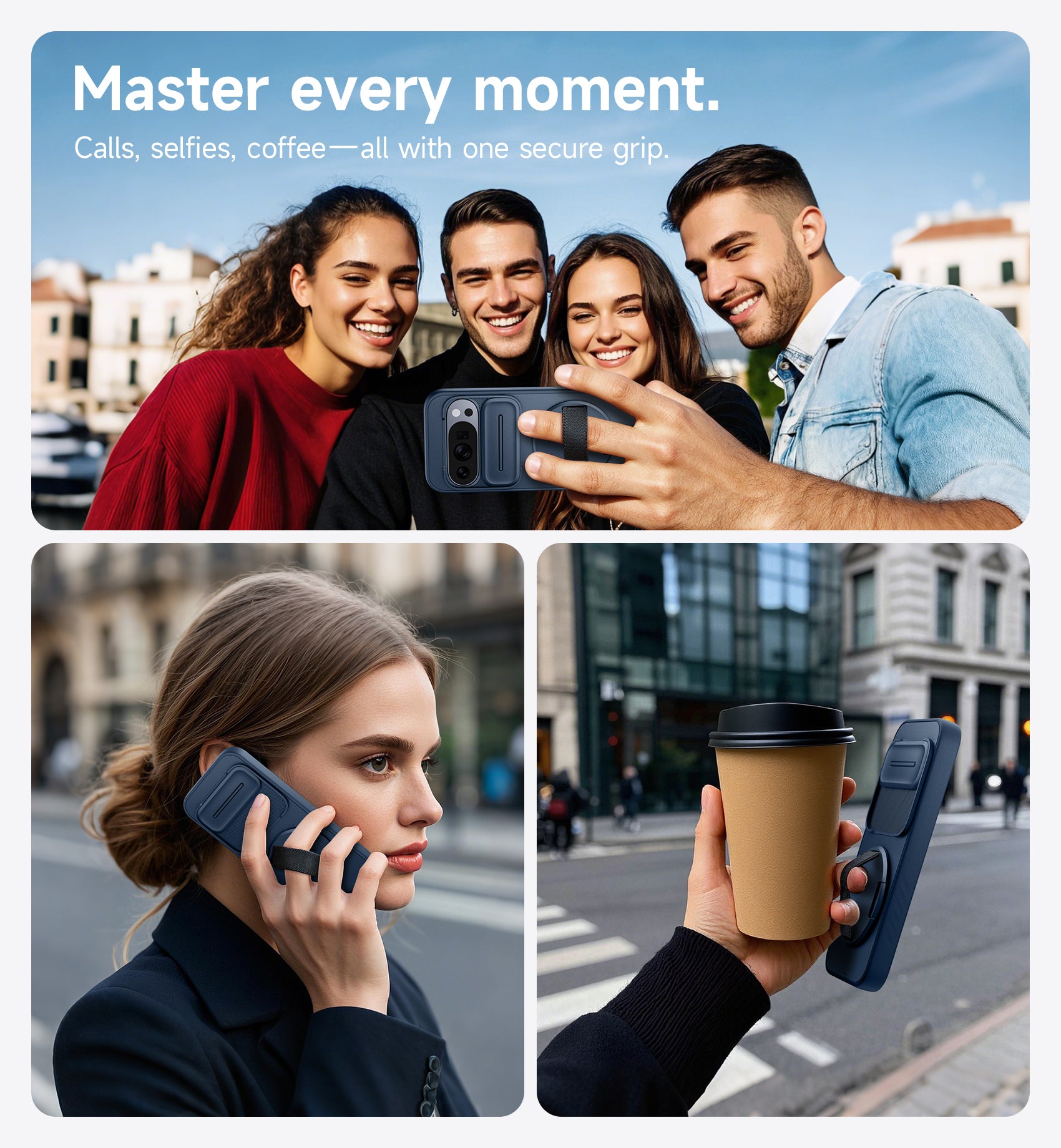 Suritch Case for Google Pixel 10 Pro with 360° Rotatable Hand Strap Phone Grip Holder Invisible Kickstand Slide Camera Cover Protective Cover