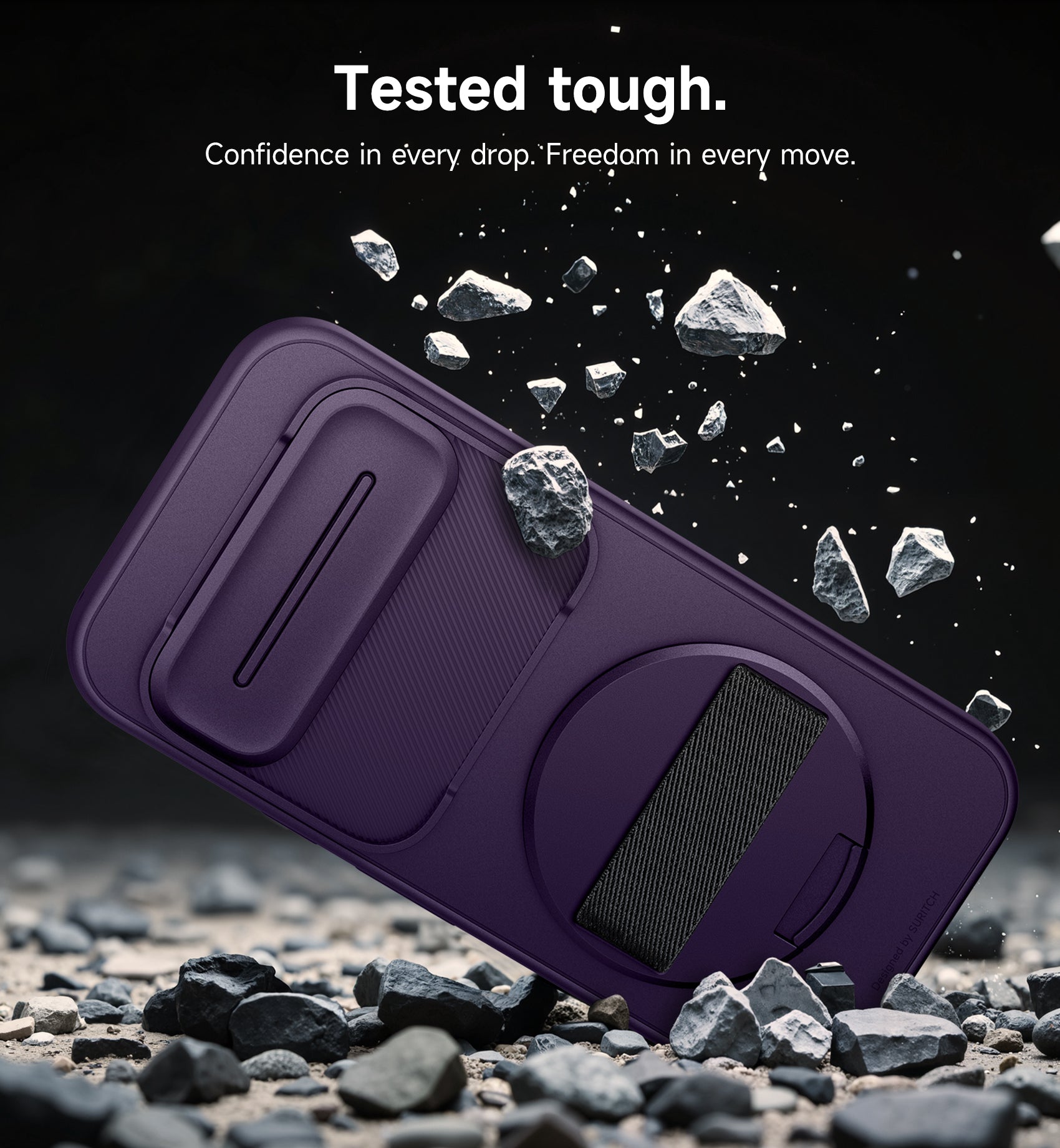 Suritch Case for Google Pixel 10 Pro with 360° Rotatable Hand Strap Phone Grip Holder Invisible Kickstand Slide Camera Cover Protective Cover