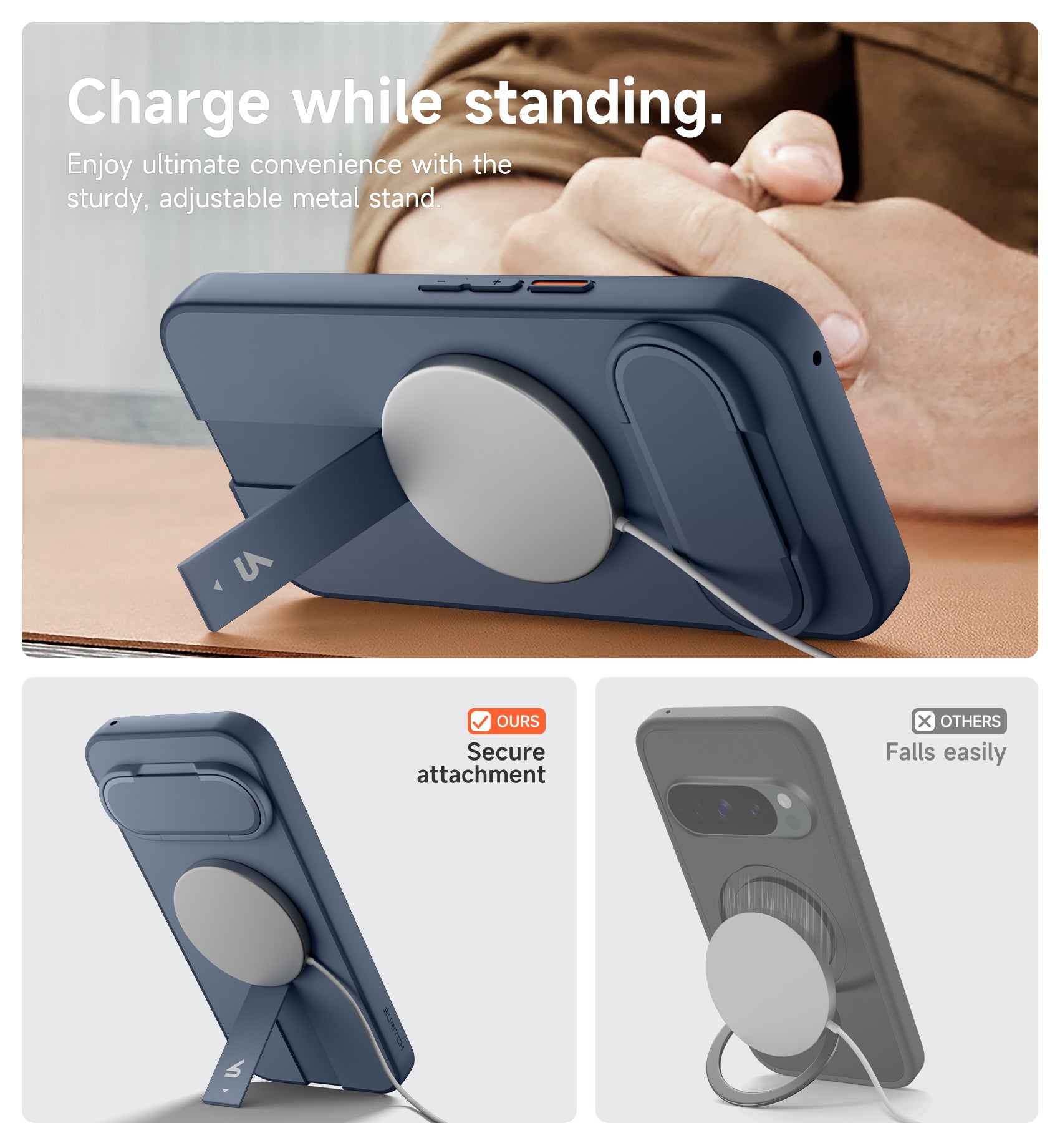 Suritch Phone Case for Google Pixel 11 Compatible with MagSafe Protective Cover with Camera Cover Adjustable Metal Kickstand 2026