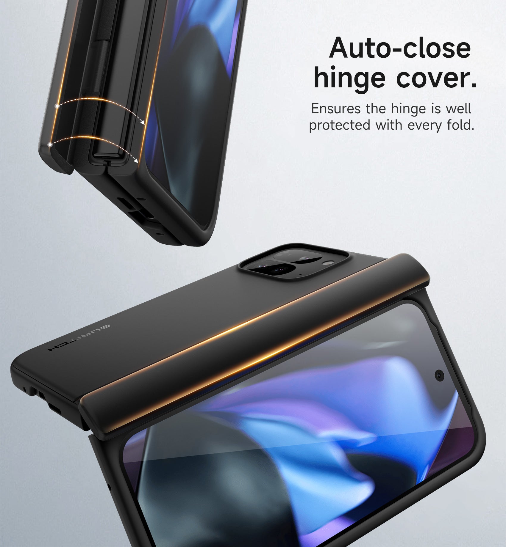 Suritch Case for Google Pixel 9 Pro Fold 2024 Built-in Kickstand Screen Protector Hinge Protection