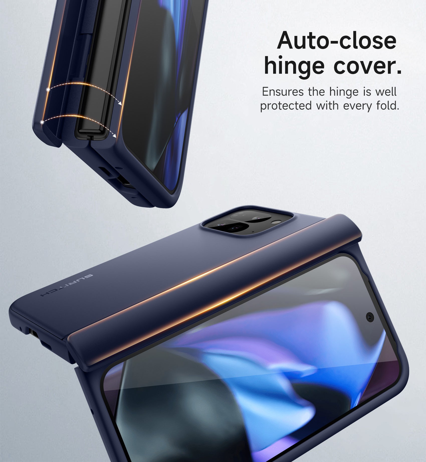 Suritch Case for Google Pixel 9 Pro Fold 2024 Built-in Kickstand Screen Protector Hinge Protection