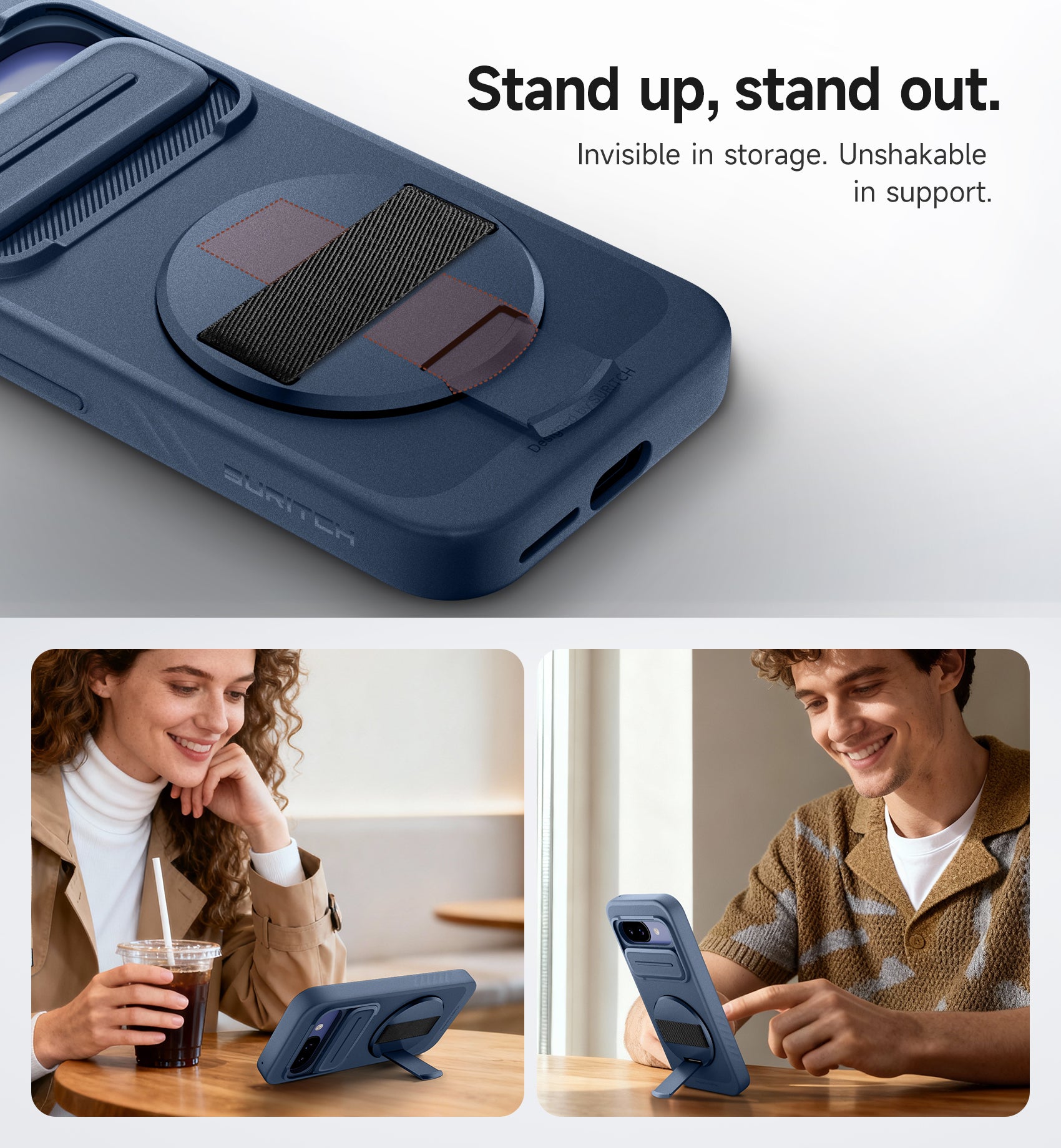Suritch Case for Google Pixel 9a with 360° Rotatable Hand Strap Phone Grip Holder Invisible Kickstand Slide Camera Cover Slim Rugged Shockproof Protective Cover
