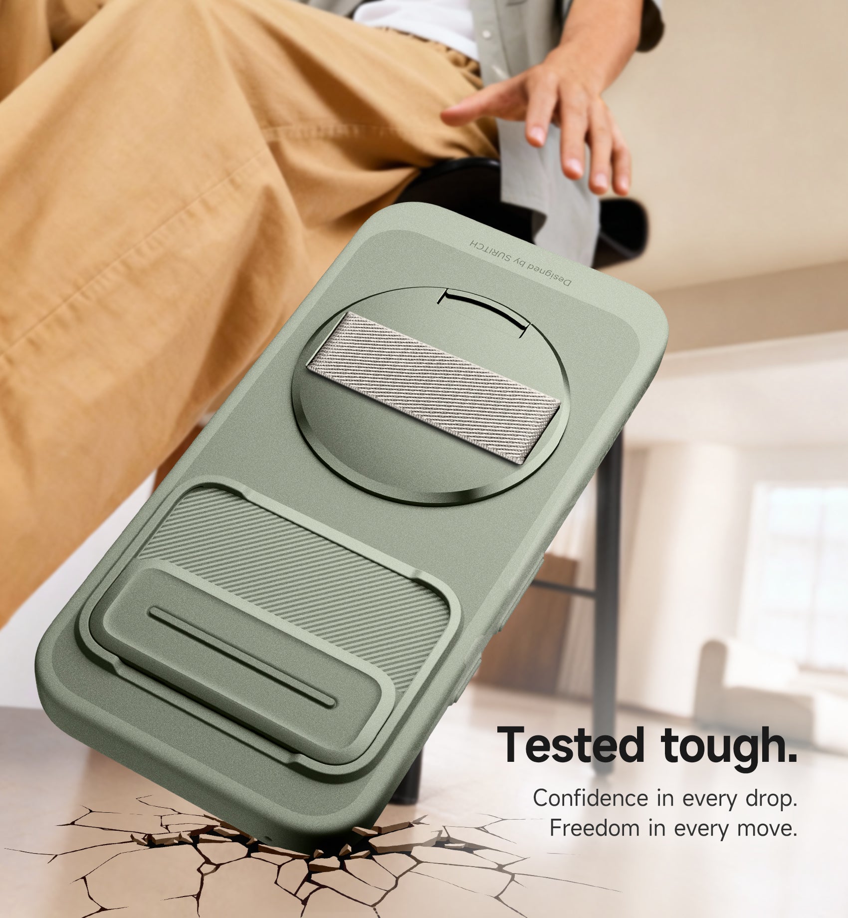 Suritch Case for Google Pixel 9a with 360° Rotatable Hand Strap Phone Grip Holder Invisible Kickstand Slide Camera Cover Slim Rugged Shockproof Protective Cover
