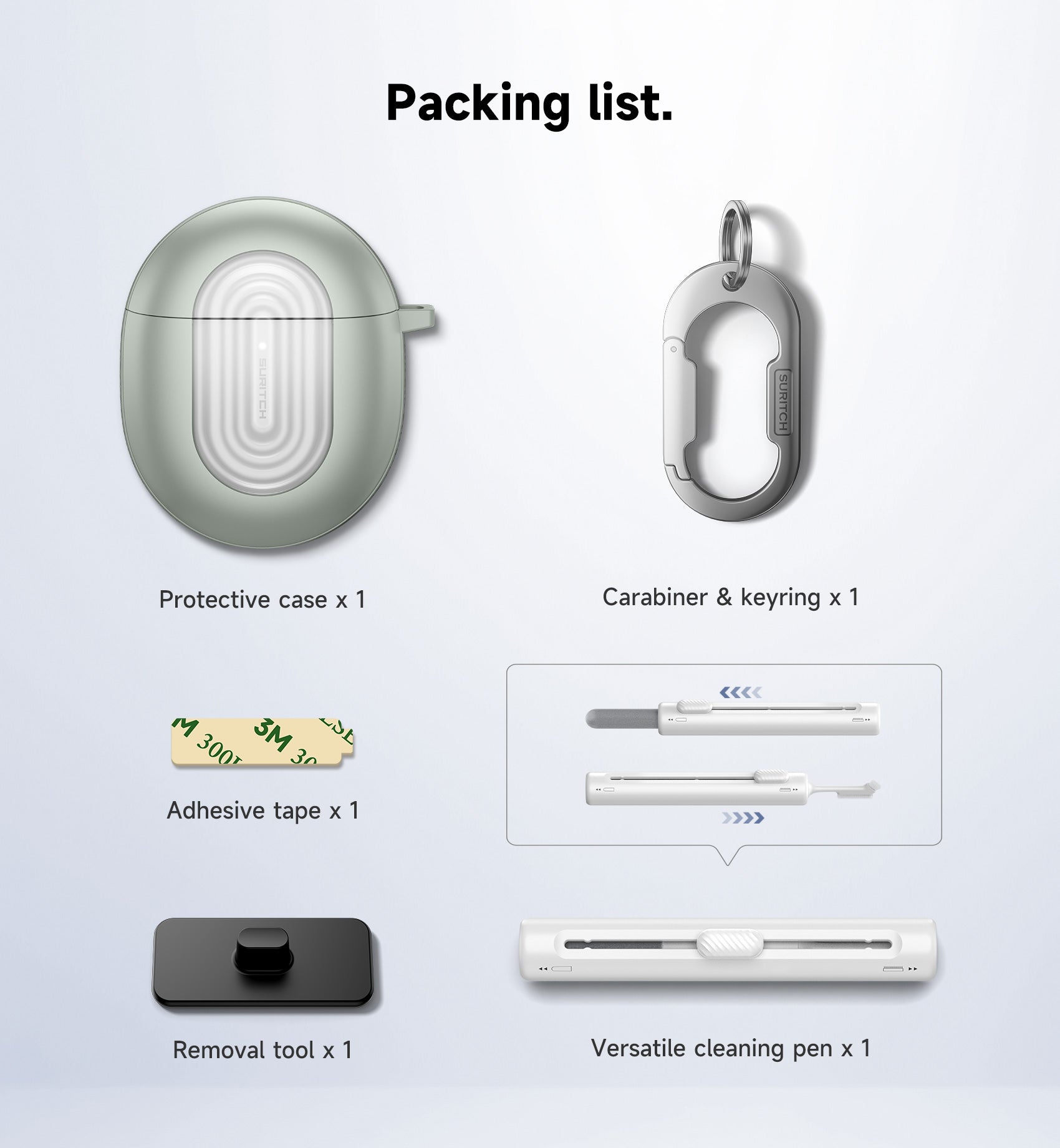 Suritch Case for Google Pixel Buds Pro 2022 Magnetic Bumper Rugged Shockproof Protective Cover with Carabiner Cleaning Kit Removal Tool