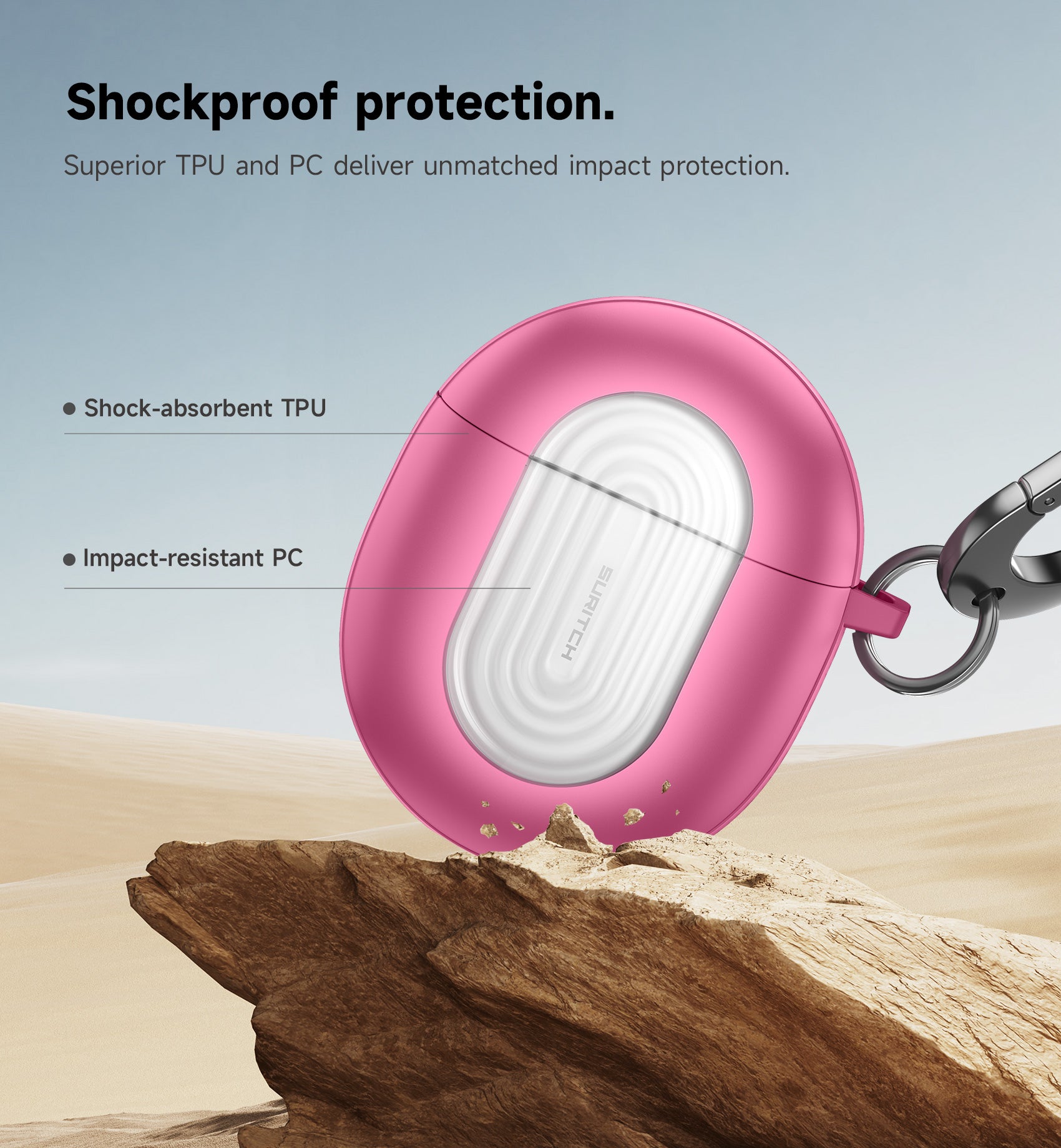 Suritch Case for Google Pixel Buds Pro 2022 Magnetic Bumper Rugged Shockproof Protective Cover with Carabiner Cleaning Kit Removal Tool