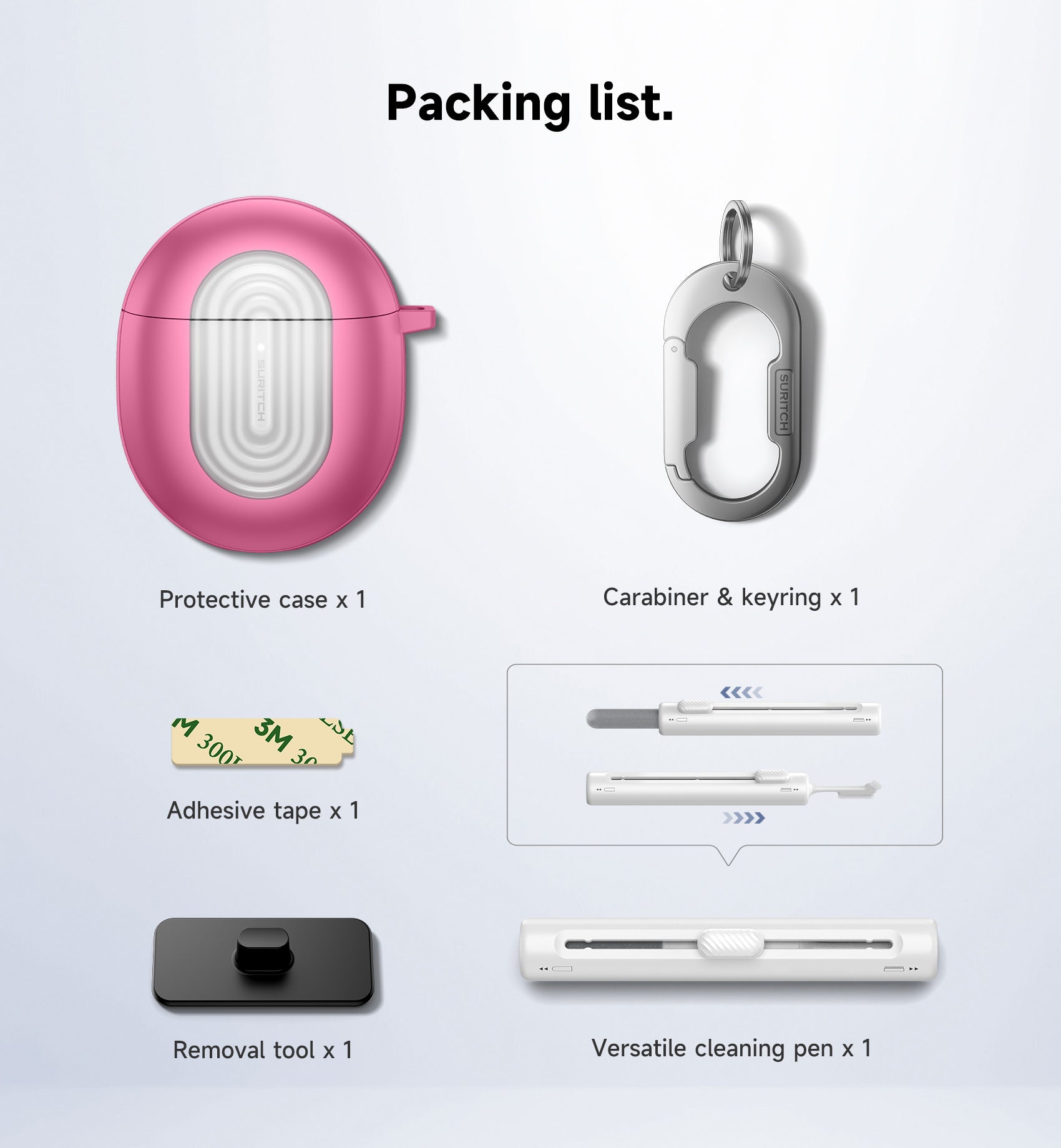 Suritch Case for Google Pixel Buds Pro 2022 Magnetic Bumper Rugged Shockproof Protective Cover with Carabiner Cleaning Kit Removal Tool
