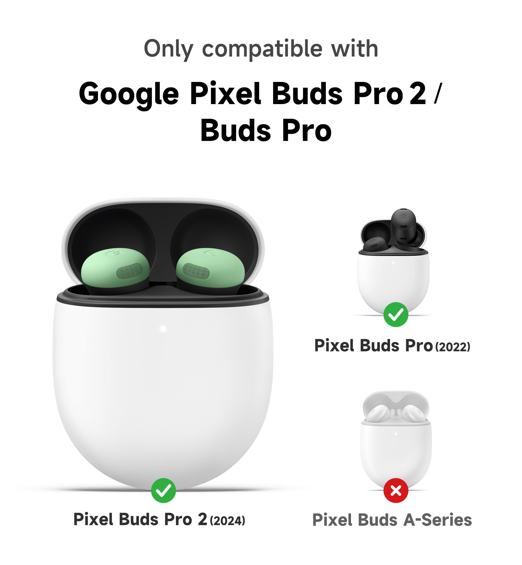 Suritch Case for Google Pixel Buds Pro 2nd Gen 2024 Magnetic Bumper Ru