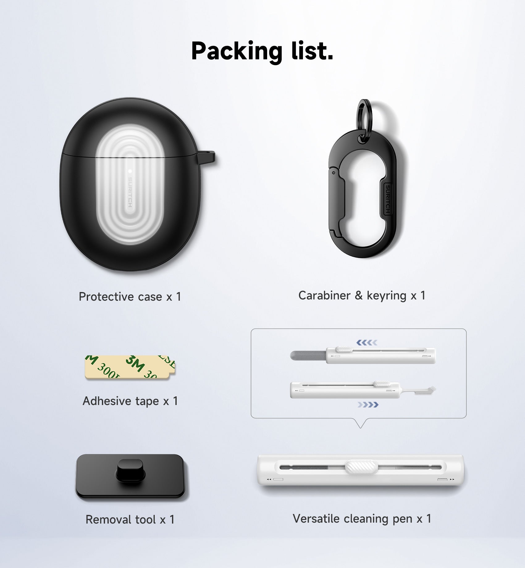 Suritch Case for Google Pixel Buds Pro 2nd Gen 2024 Magnetic Bumper Rugged Shockproof Protective Cover with Carabiner Cleaning Kit Removal Tool