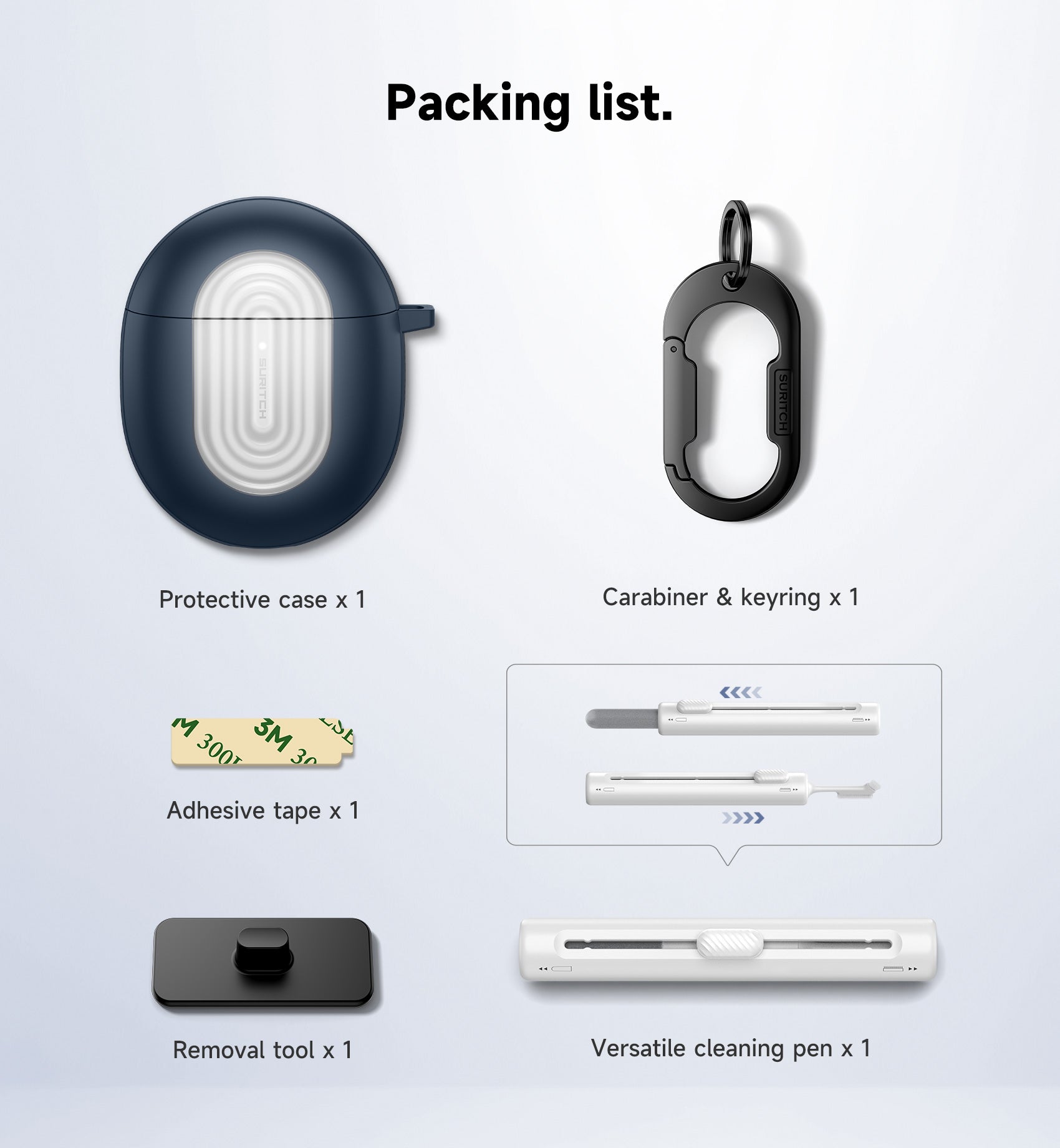 Suritch Case for Google Pixel Buds Pro 2nd Gen 2024 Magnetic Bumper Rugged Shockproof Protective Cover with Carabiner Cleaning Kit Removal Tool