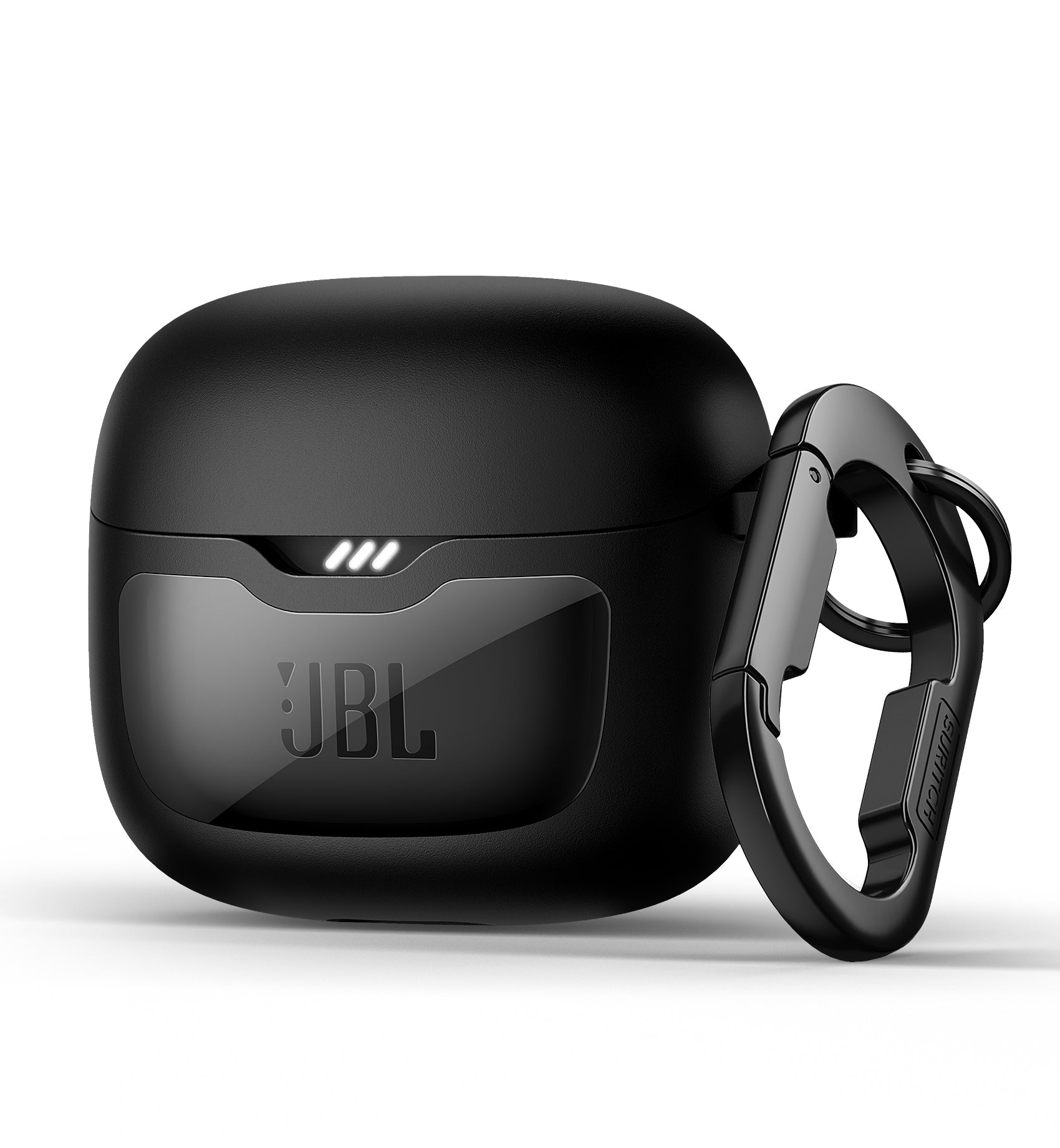 SURITCH Magnetic Bumper Case for JBL Tune Flex Earbuds Rugged Shockproof Protective Covers with Magnetic Lid Lock Carabiner Cleaning Kit Removal Tool