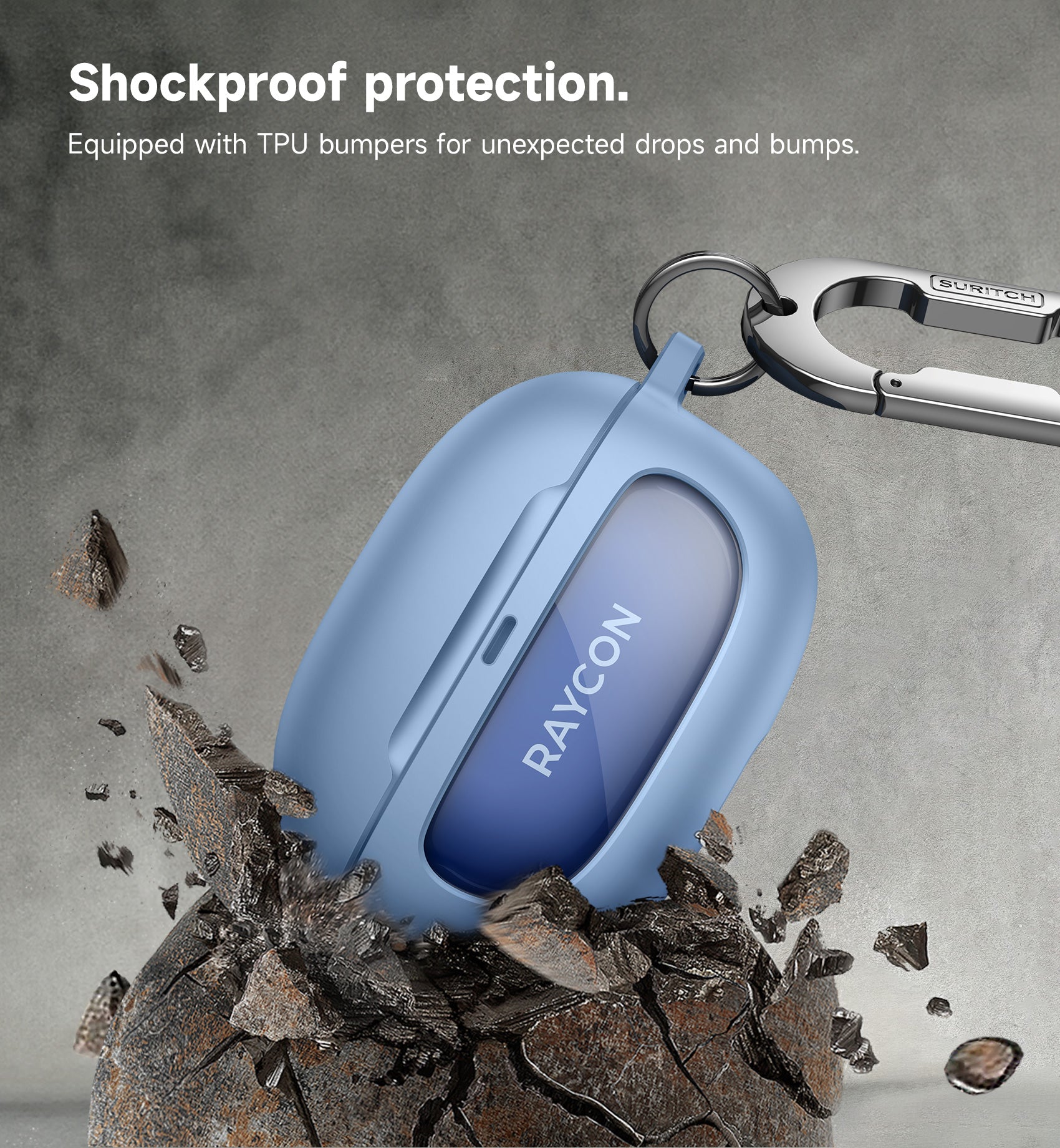 Suritch Case for Raycon Everyday Earbuds 2024 Edition Shockproof Magnetic Protective Cover Bluetooth True Wireless in-Ear Buds Headphones with Magnetic Lid Lock Carabiner
