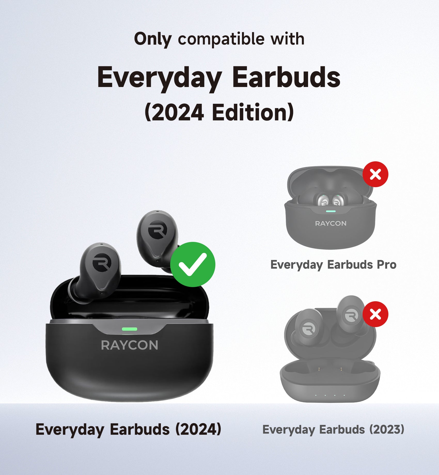 Suritch Case for Raycon Everyday Earbuds 2024 Edition Shockproof Magnetic Protective Cover Bluetooth True Wireless in-Ear Buds Headphones with Magnetic Lid Lock Carabiner