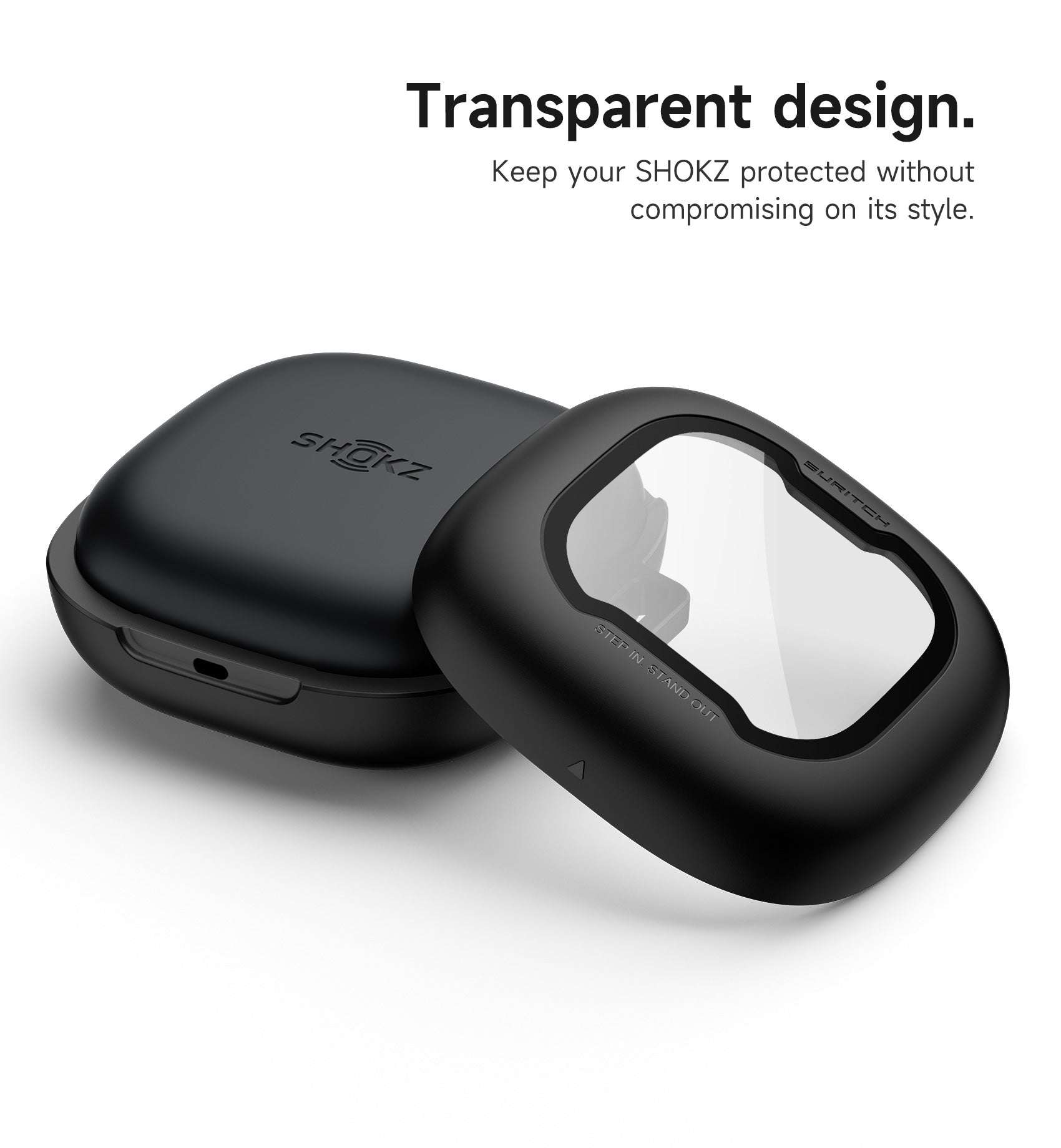 Suritch Case for SHOKZ OpenFit 2 Magnetic Locking Shockproof Bumper Protective Cover with Carabiner Keyring Cleaner Kit