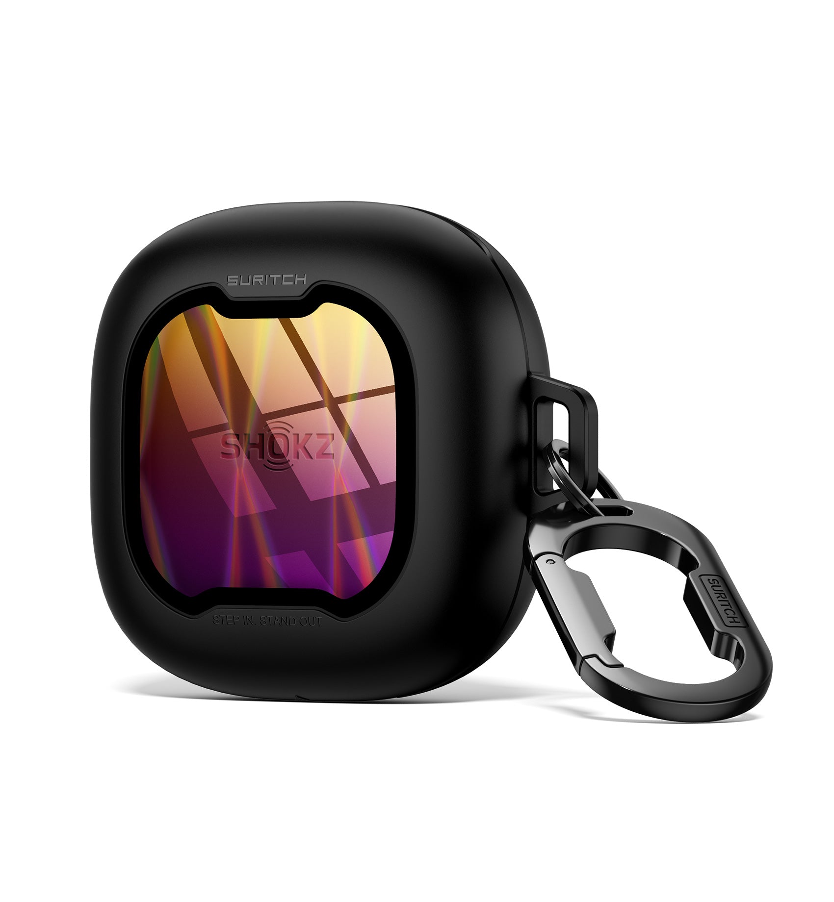 Suritch Case for SHOKZ OpenFit 2 Magnetic Locking Shockproof Bumper Protective Cover with Carabiner Keyring Cleaner Kit