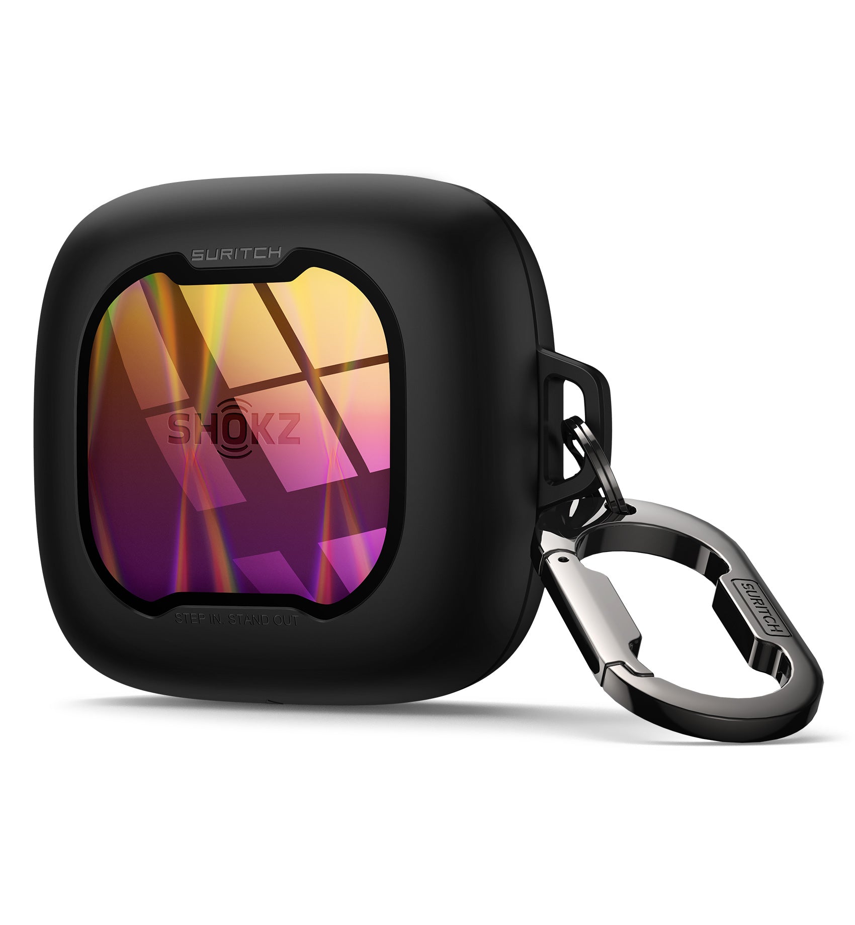 Suritch Case for SHOKZ OpenFit Air Earbuds 2024 Magnetic Locking Protective Bumper Cover with Carabiner Keyring