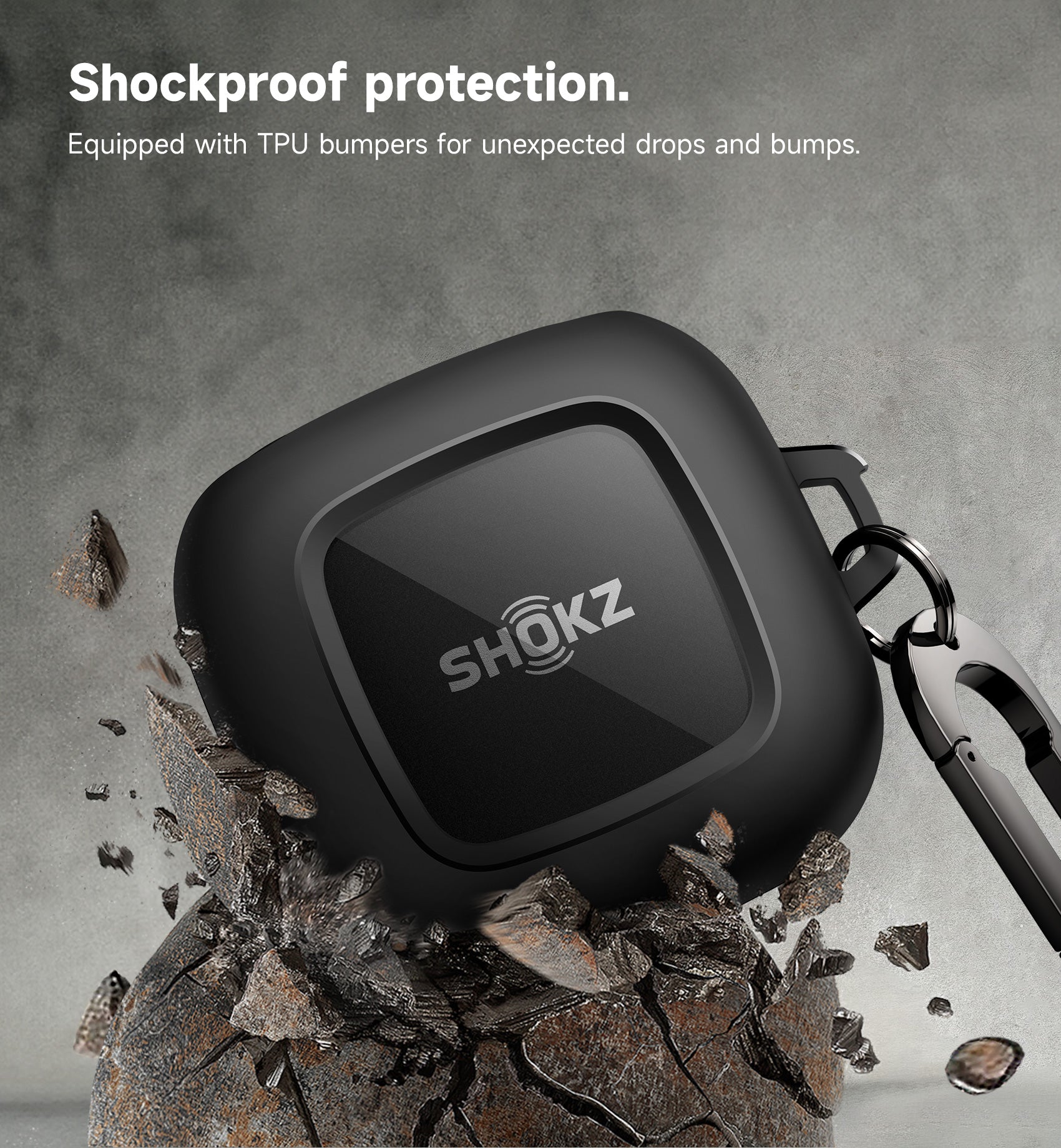 Suritch Case for SHOKZ OpenFit Shockproof Magnetic Protective Cover True Wireless Bluetooth Headphones with Magnetic Lid Lock Carabiner