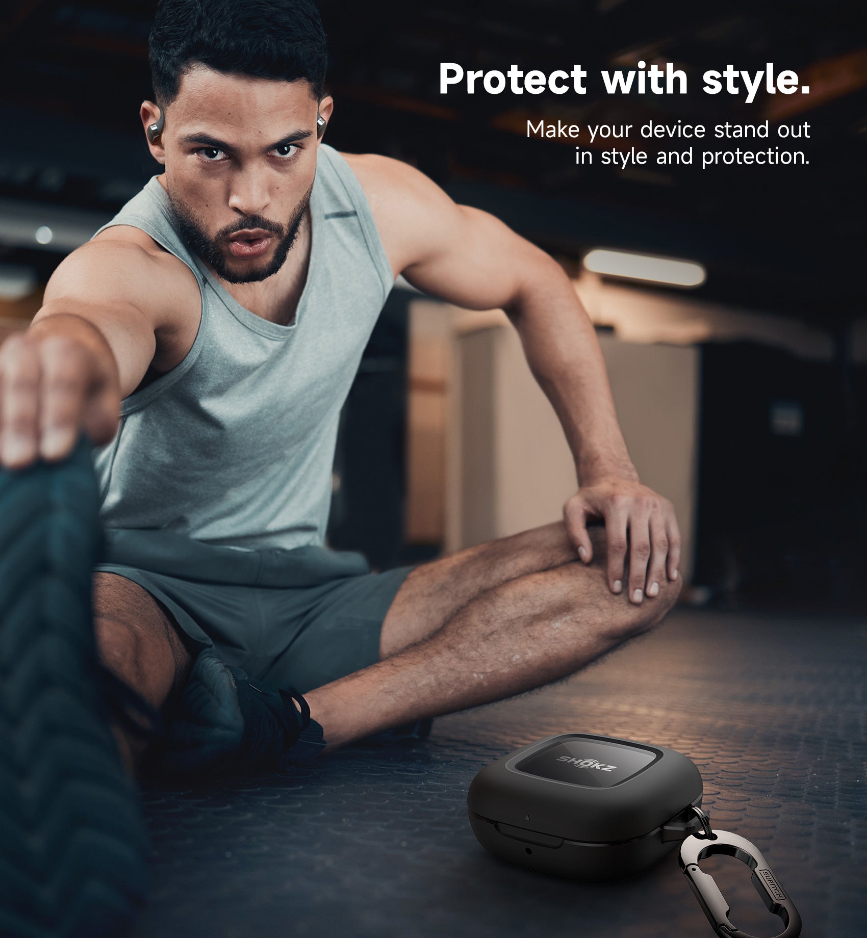 Suritch Case for SHOKZ OpenFit Shockproof Magnetic Protective Cover True Wireless Bluetooth Headphones with Magnetic Lid Lock Carabiner
