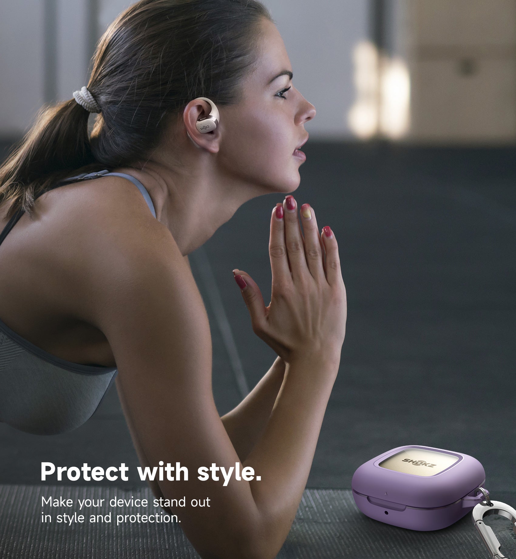Suritch Case for SHOKZ OpenFit Shockproof Magnetic Protective Cover True Wireless Bluetooth Headphones with Magnetic Lid Lock Carabiner