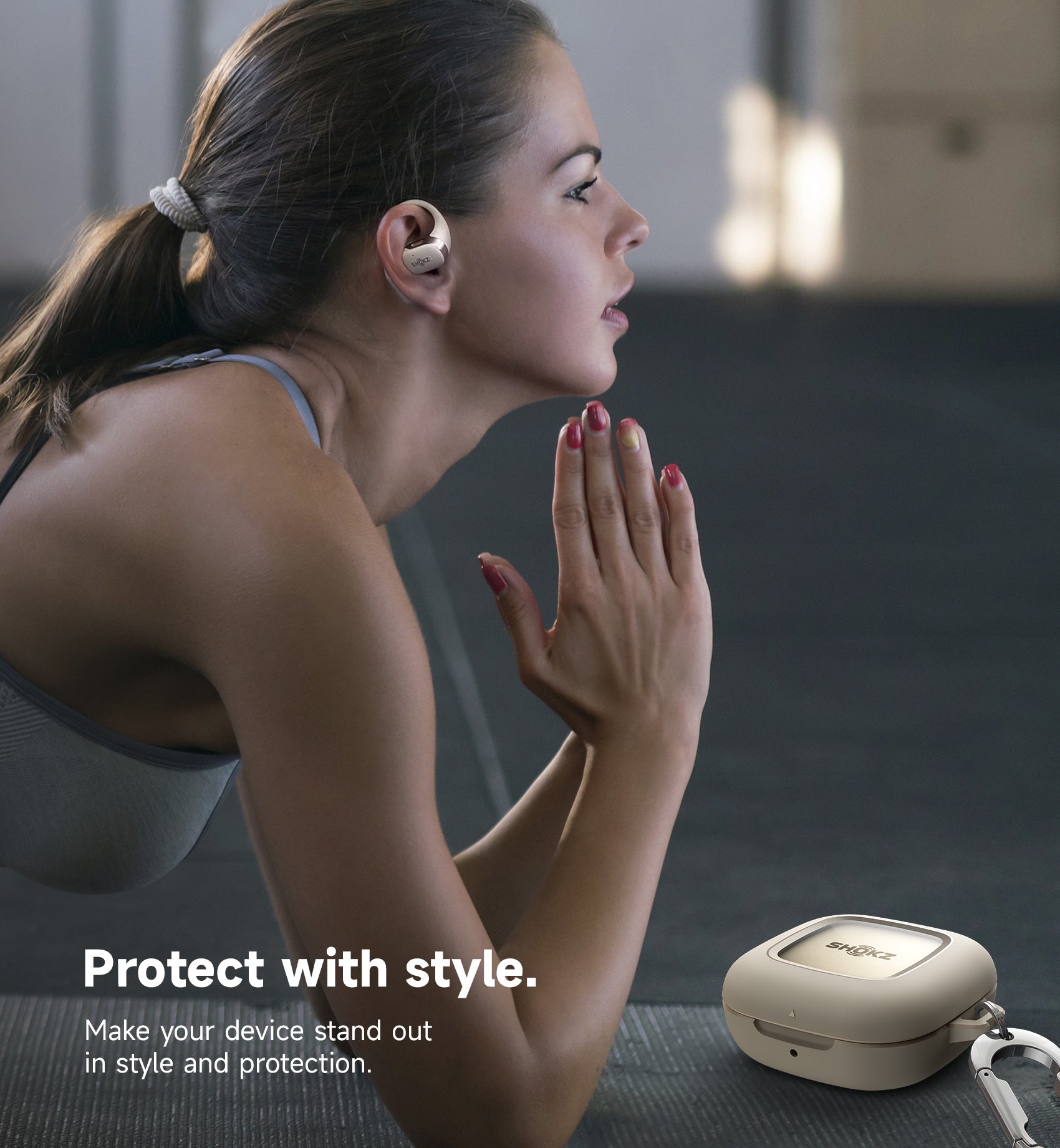Suritch Case for SHOKZ OpenFit Shockproof Magnetic Protective Cover True Wireless Bluetooth Headphones with Magnetic Lid Lock Carabiner