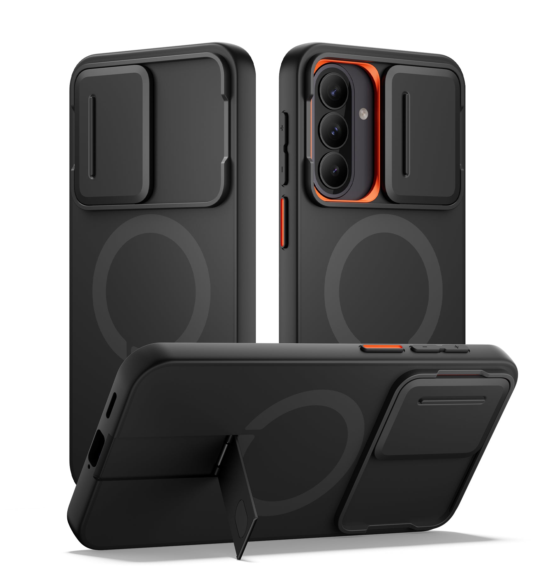 Surtich Case for Samsung Galaxy A57 5G Compatible with MagSafe Shockproof Bumper Cover Slim Magnetic Protective with Camera Cover Adjustable Metal Kickstand