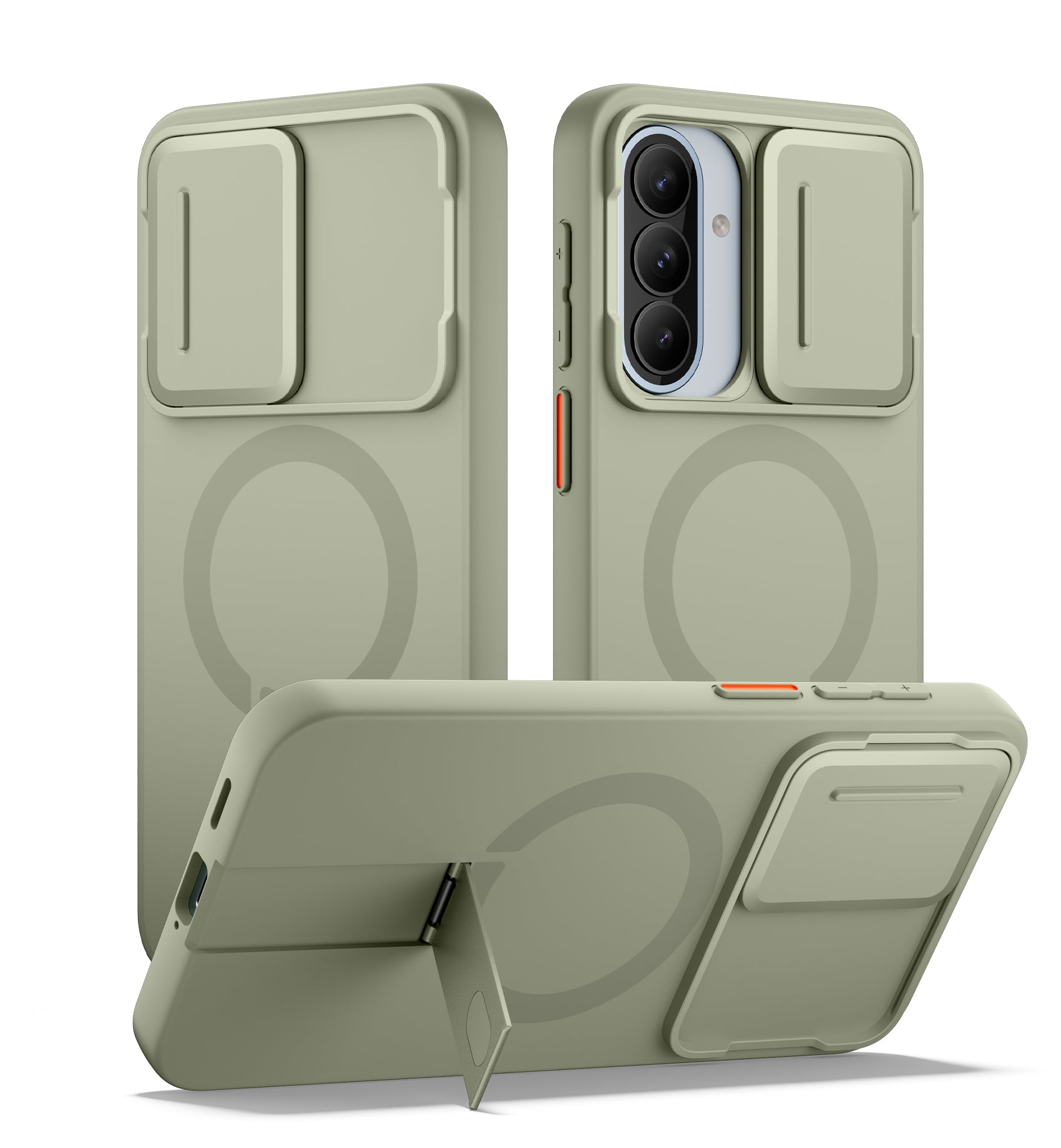 Surtich Case for Samsung Galaxy A57 5G Compatible with MagSafe Shockproof Bumper Cover Slim Magnetic Protective with Camera Cover Adjustable Metal Kickstand
