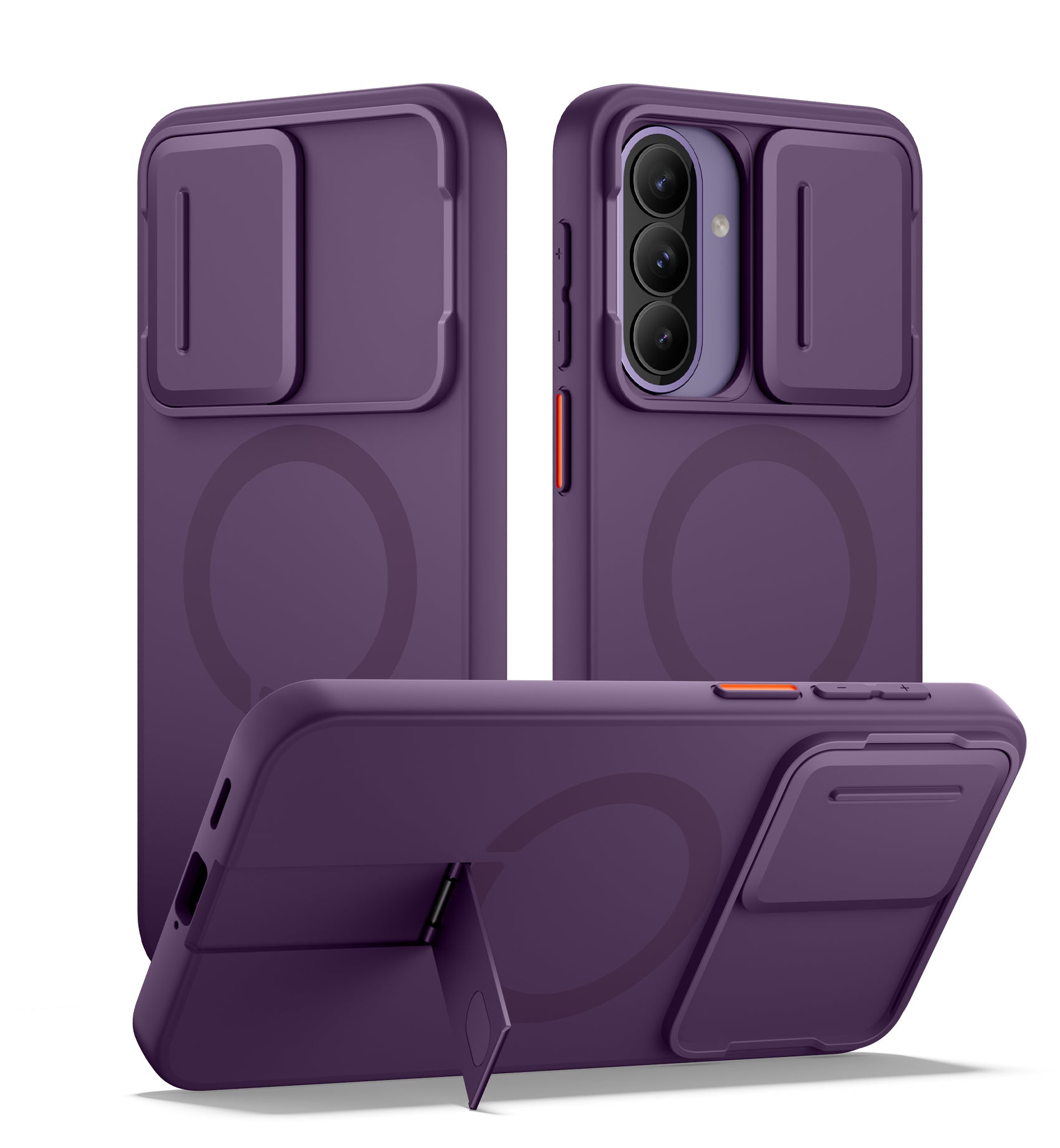Surtich Case for Samsung Galaxy A57 5G Compatible with MagSafe Shockproof Bumper Cover Slim Magnetic Protective with Camera Cover Adjustable Metal Kickstand