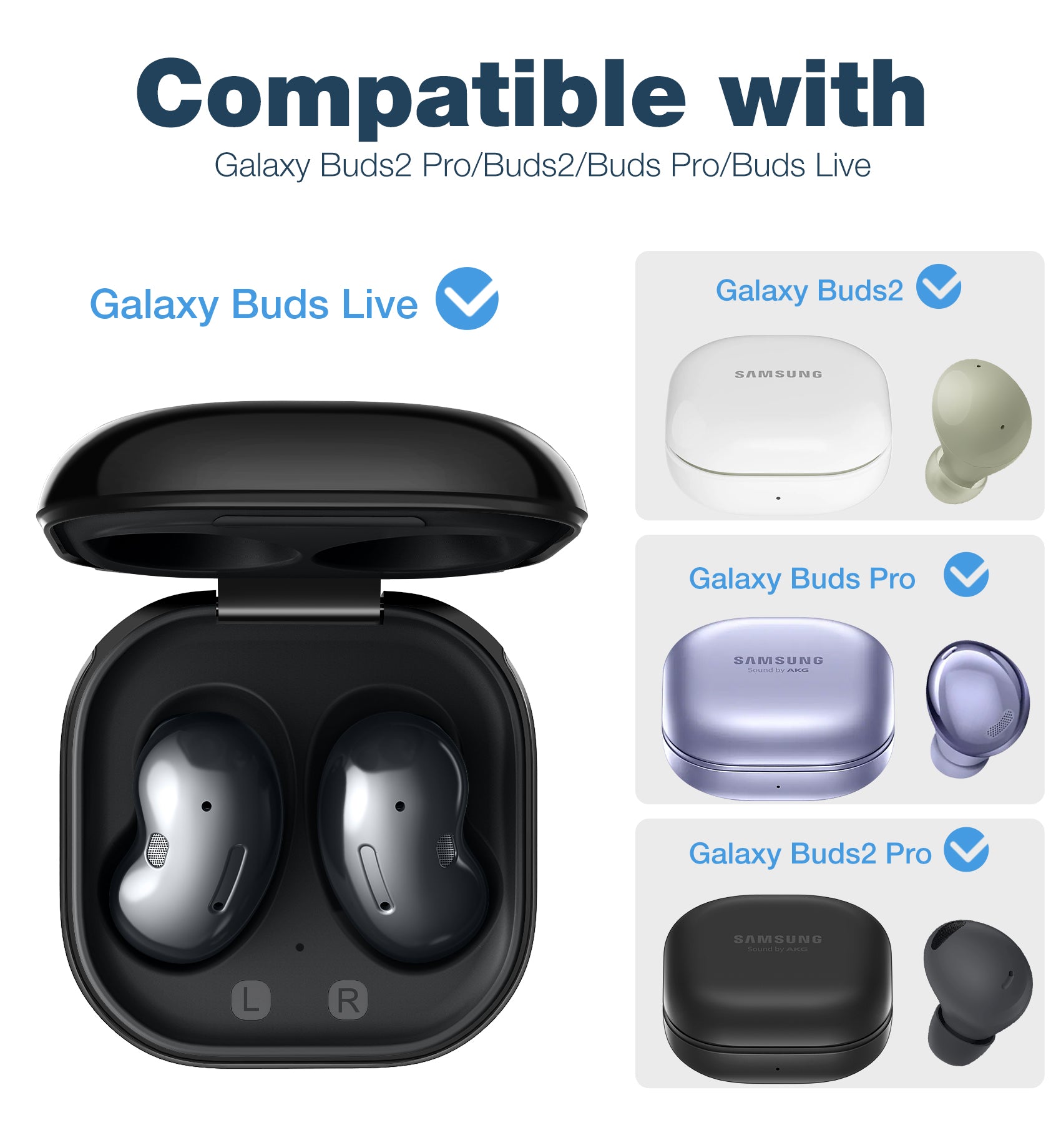 Suritch Case for Samsung Galaxy Buds 2 Pro Shockproof Sturdy Protective Cover with Heavy-Duty Carabiner