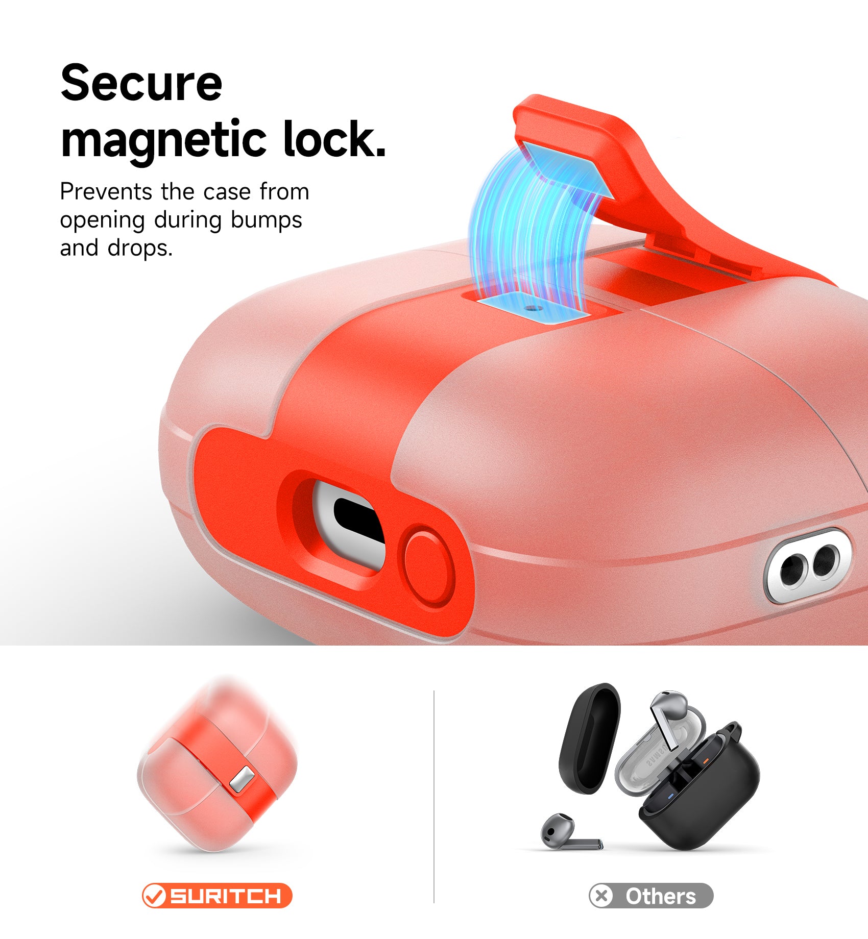 Suritch Case for Samsung Galaxy Buds 3 FE 2025 Magnetic Stylish Shockproof Rugged Protective Cover with Cleaner Kit Hanging Lanyard
