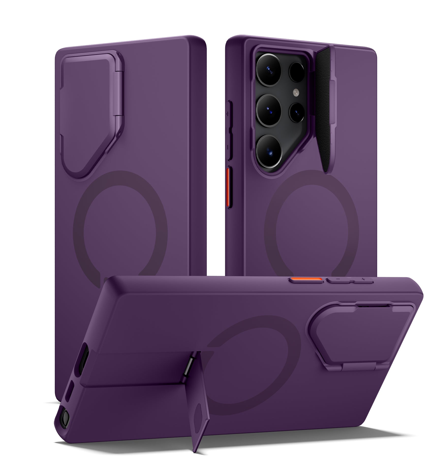 Suritch Case for Samsung Galaxy S23 Ultra Magnetic Protective Cover with Camera Cover Adjustable Metal Kickstand