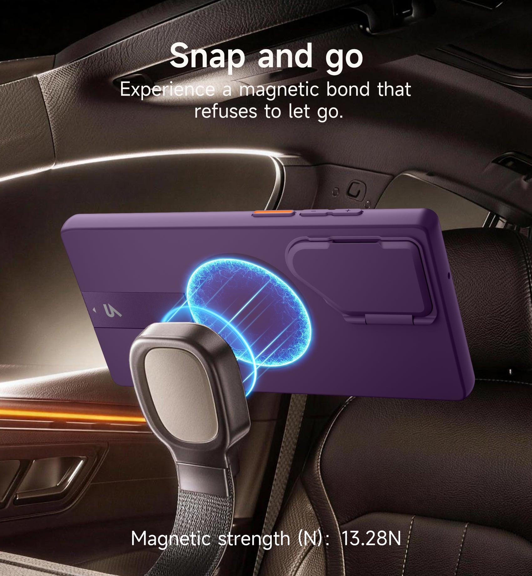 Suritch Case for Samsung Galaxy S23 Ultra Magnetic Protective Cover with Camera Cover Adjustable Metal Kickstand